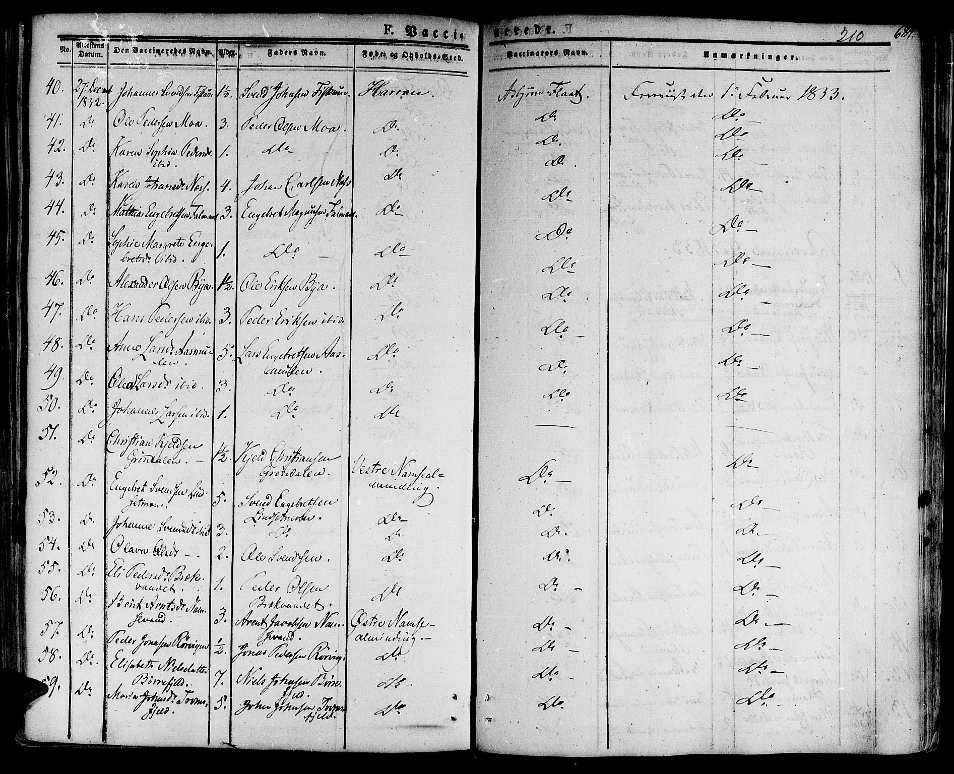 Ministerialprotokoller, klokkerbøker og fødselsregistre - Nord-Trøndelag, AV/SAT-A-1458/758/L0510: Parish register (official) no. 758A01 /1, 1821-1841, p. 210