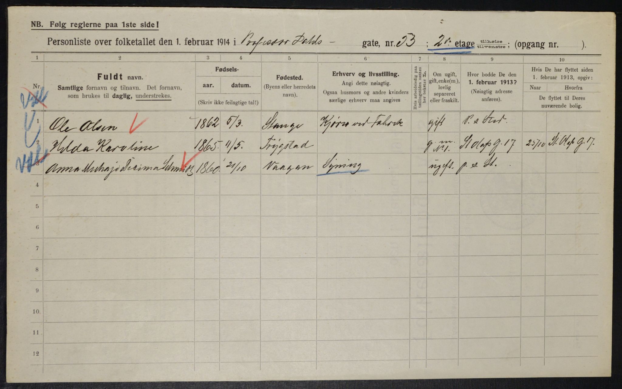 OBA, Municipal Census 1914 for Kristiania, 1914, p. 81823