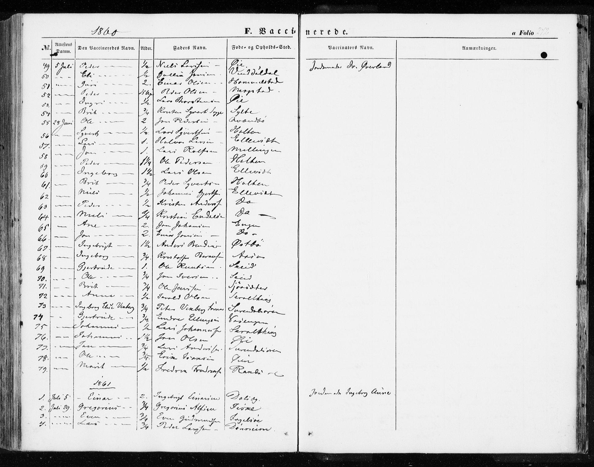 Ministerialprotokoller, klokkerbøker og fødselsregistre - Møre og Romsdal, SAT/A-1454/595/L1044: Parish register (official) no. 595A06, 1852-1863, p. 272