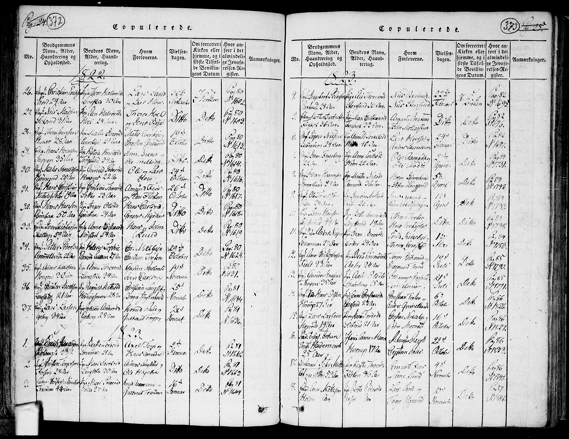 Trøgstad prestekontor Kirkebøker, SAO/A-10925/F/Fa/L0006: Parish register (official) no. I 6, 1815-1844, p. 372-373