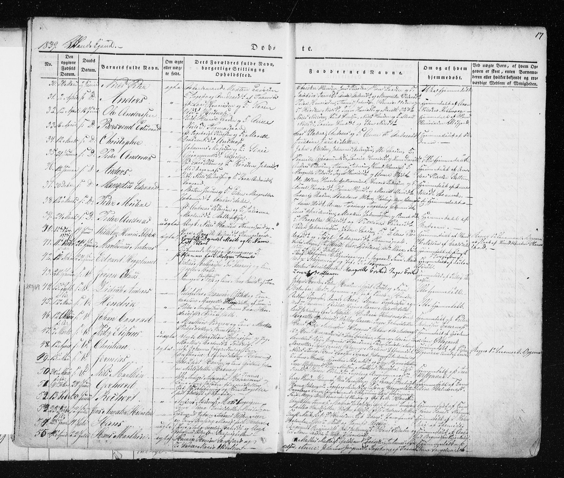 Tromsø sokneprestkontor/stiftsprosti/domprosti, SATØ/S-1343/G/Ga/L0009kirke: Parish register (official) no. 9, 1837-1847, p. 17
