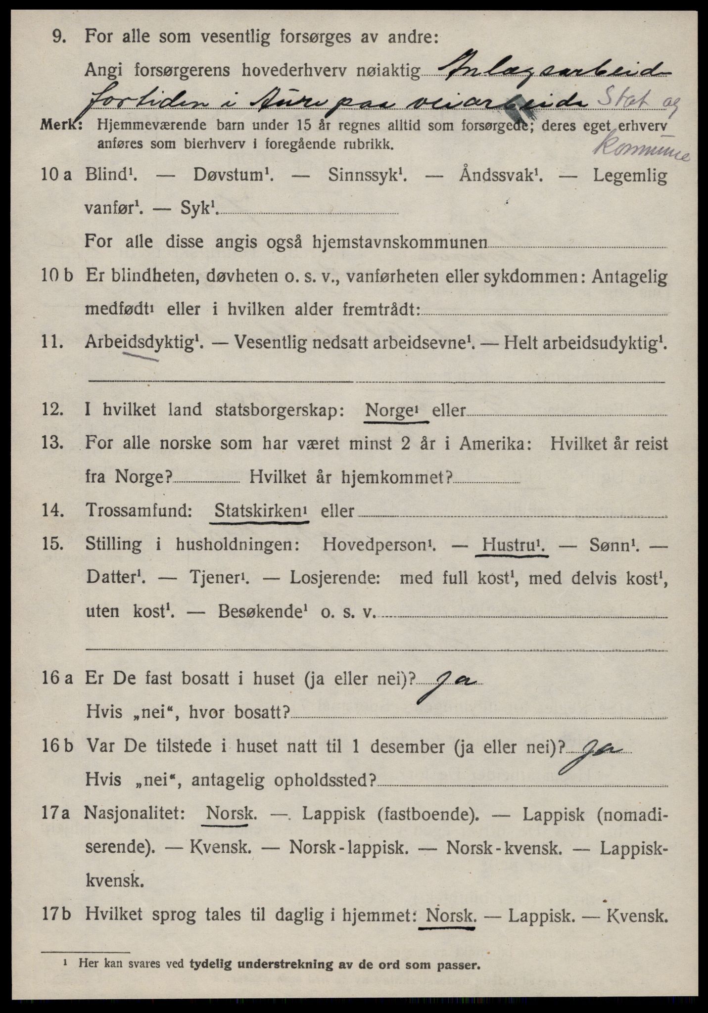 SAT, 1920 census for Hemne, 1920, p. 7945