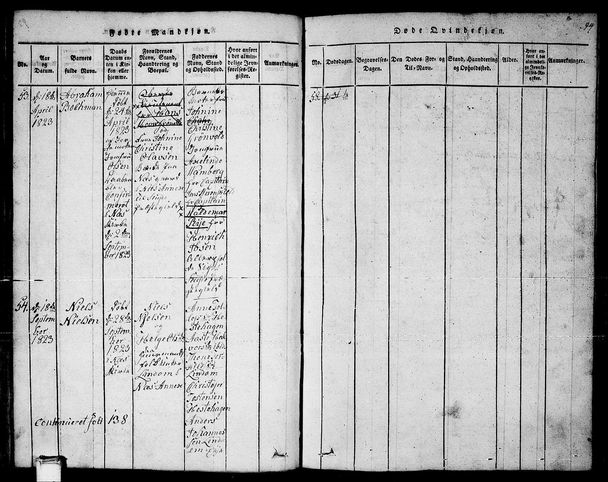 Sauherad kirkebøker, AV/SAKO-A-298/F/Fa/L0005: Parish register (official) no. I 5, 1815-1829, p. 94