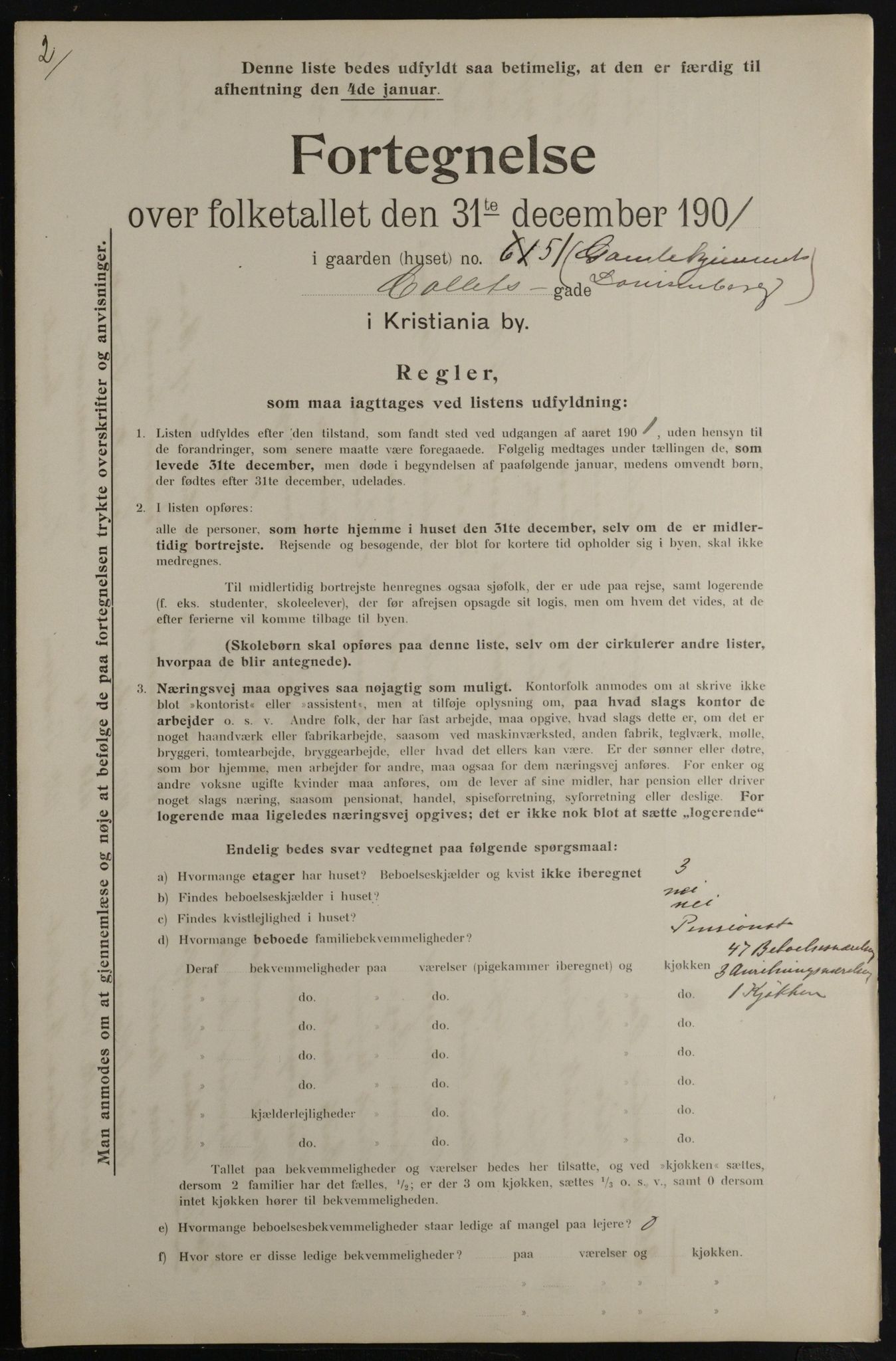 OBA, Municipal Census 1901 for Kristiania, 1901, p. 2156