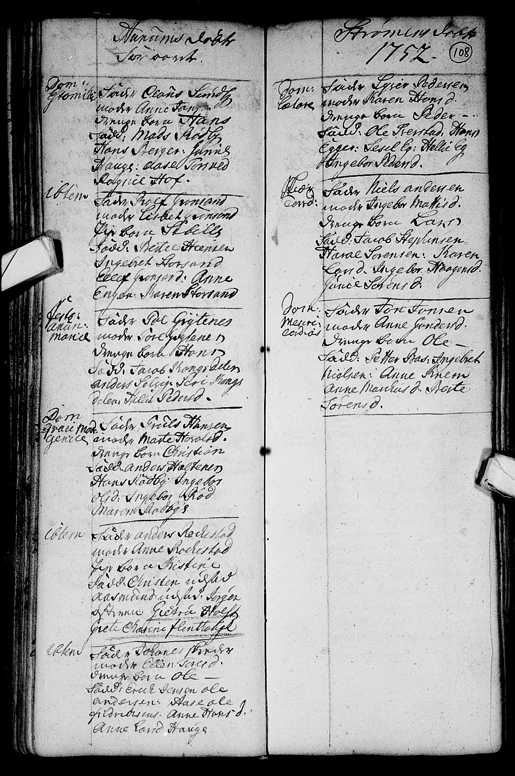 Hurum kirkebøker, SAKO/A-229/F/Fa/L0002: Parish register (official) no. 2, 1733-1757, p. 108