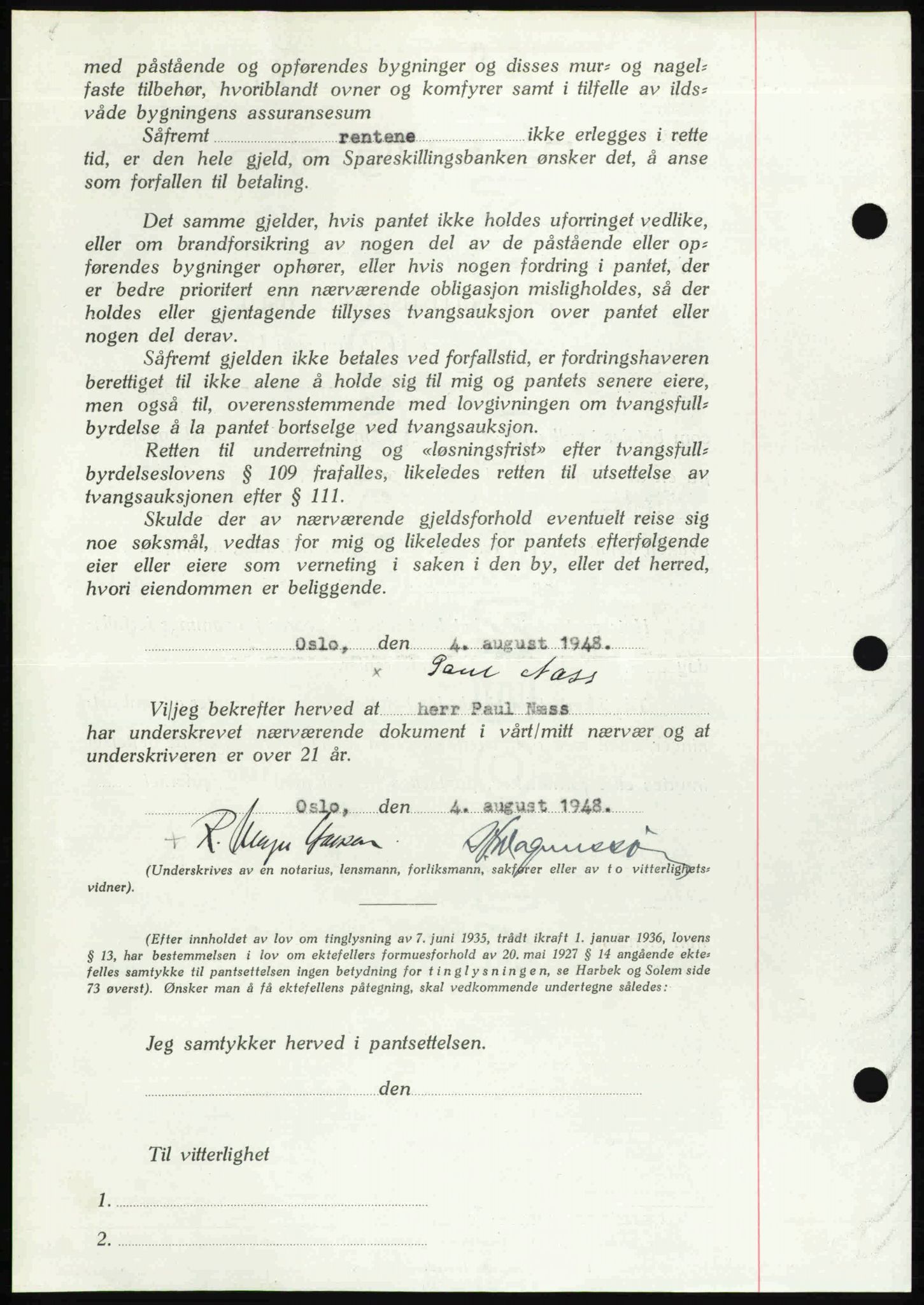 Follo sorenskriveri, SAO/A-10274/G/Ga/Gaa/L0085: Mortgage book no. I 85, 1948-1948, Diary no: : 2853/1948