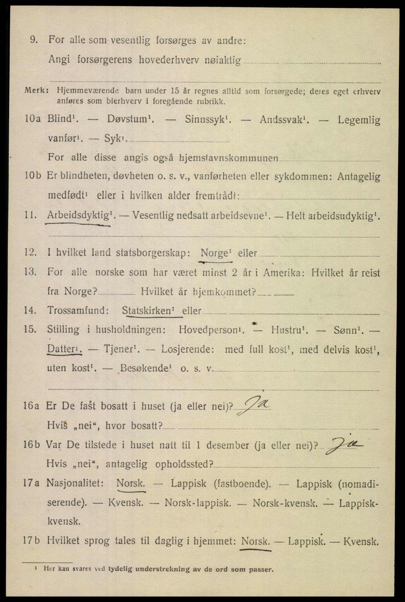 SAT, 1920 census for Lødingen, 1920, p. 5684