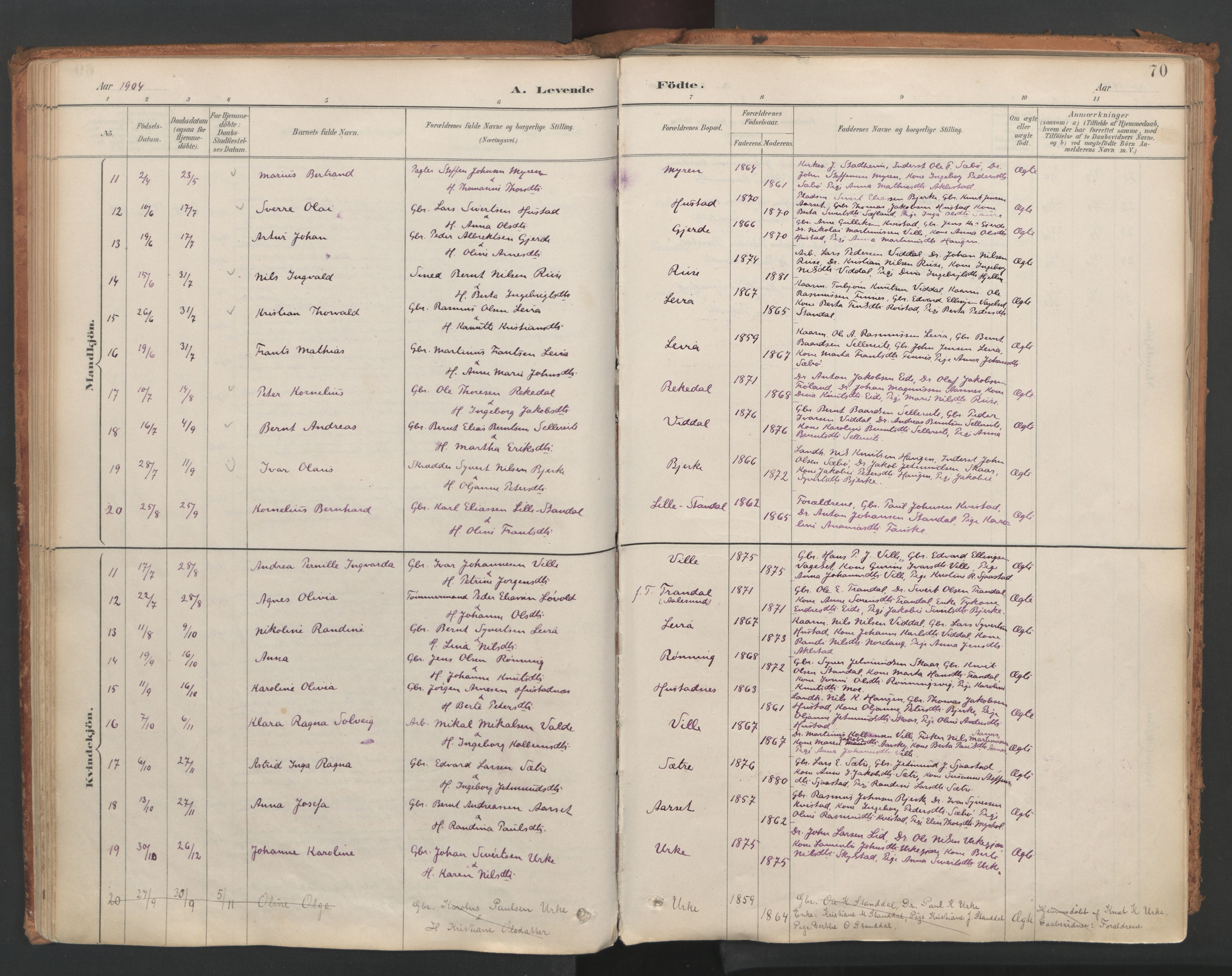 Ministerialprotokoller, klokkerbøker og fødselsregistre - Møre og Romsdal, SAT/A-1454/515/L0211: Parish register (official) no. 515A07, 1886-1910, p. 70