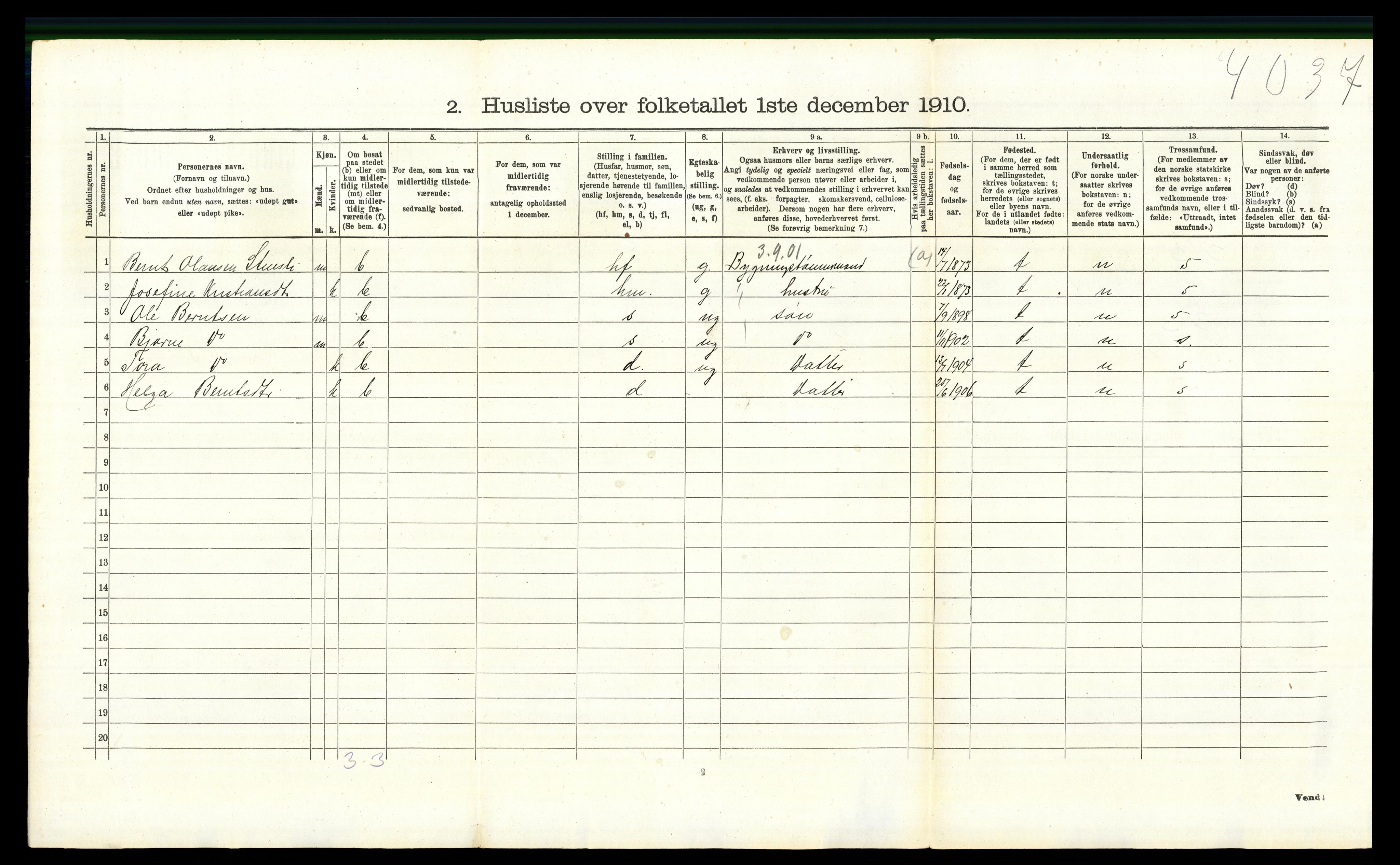 RA, 1910 census for Østre Toten, 1910, p. 242