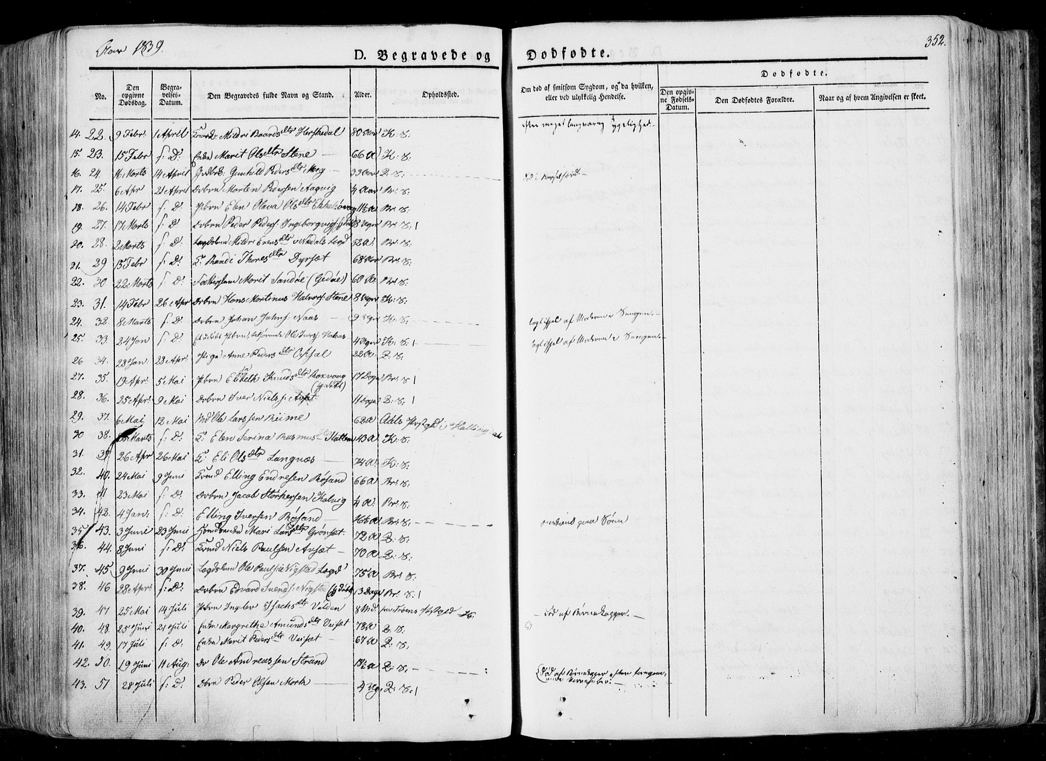 Ministerialprotokoller, klokkerbøker og fødselsregistre - Møre og Romsdal, AV/SAT-A-1454/568/L0803: Parish register (official) no. 568A10, 1830-1853, p. 352