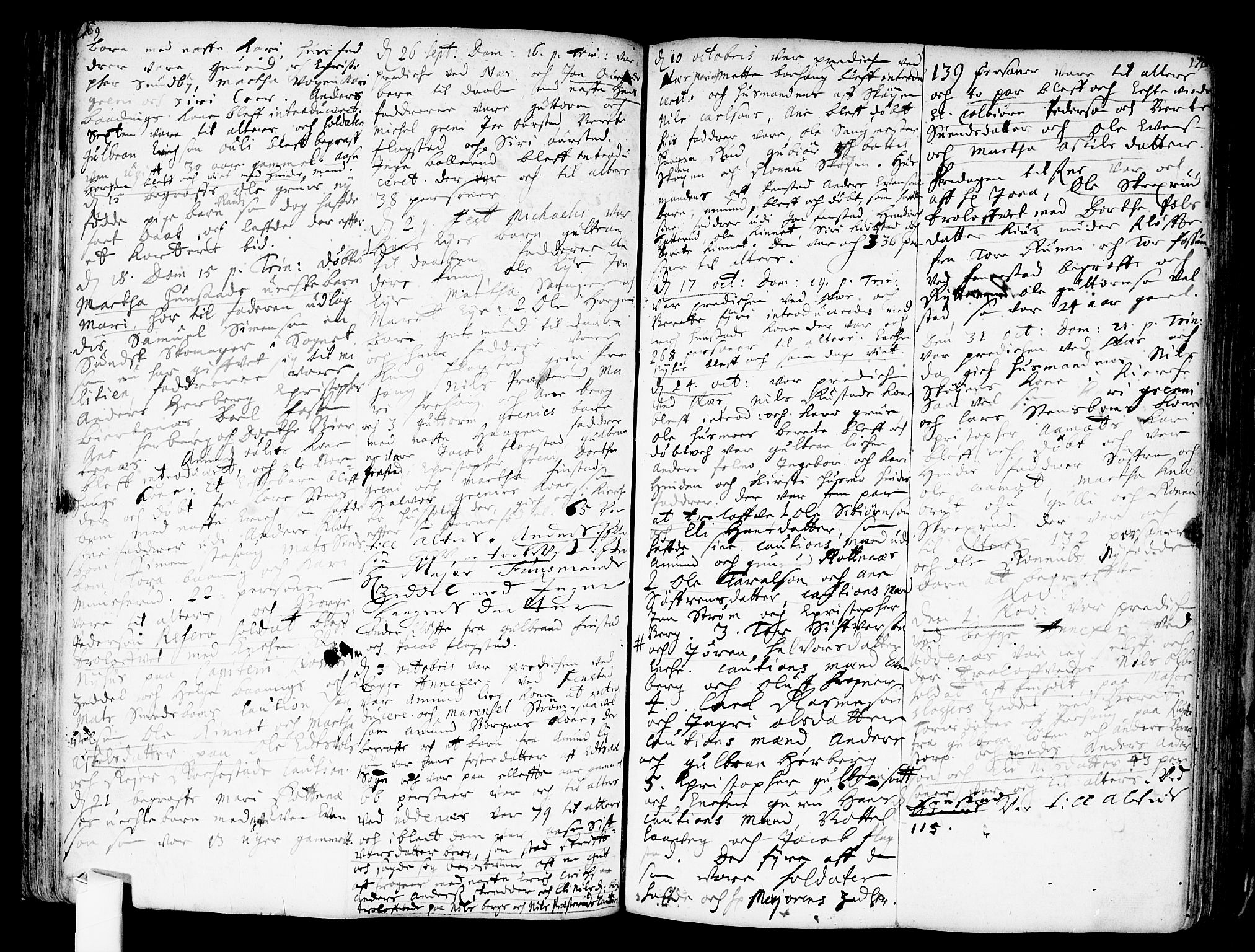 Nes prestekontor Kirkebøker, SAO/A-10410/F/Fa/L0001: Parish register (official) no. I 1, 1689-1716, p. 169-170