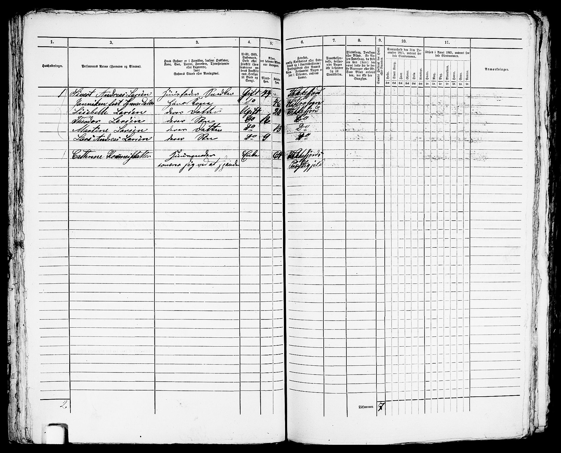 RA, 1865 census for Flekkefjord/Flekkefjord, 1865, p. 89