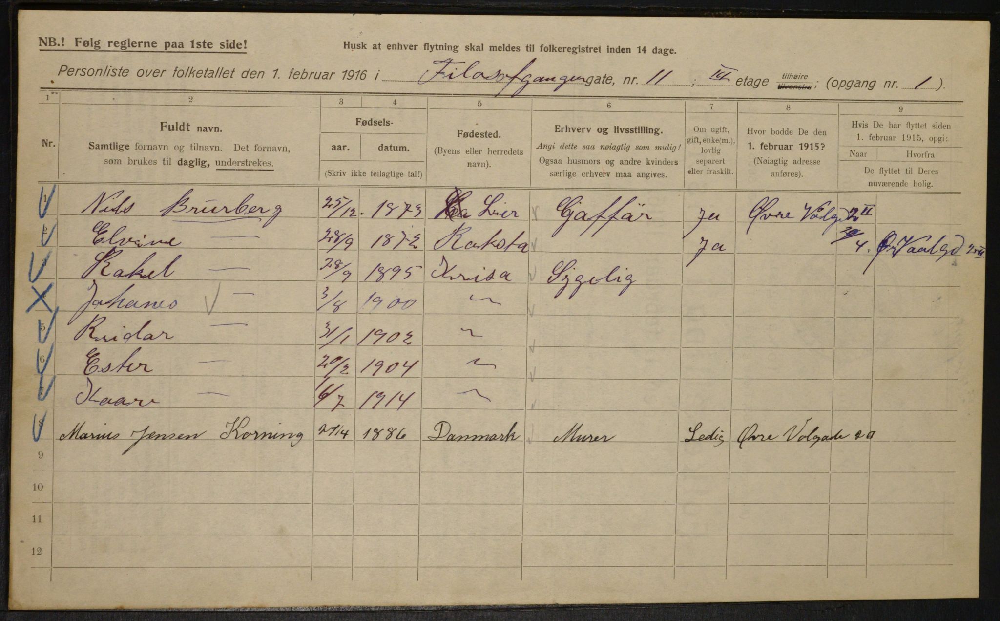 OBA, Municipal Census 1916 for Kristiania, 1916, p. 24680