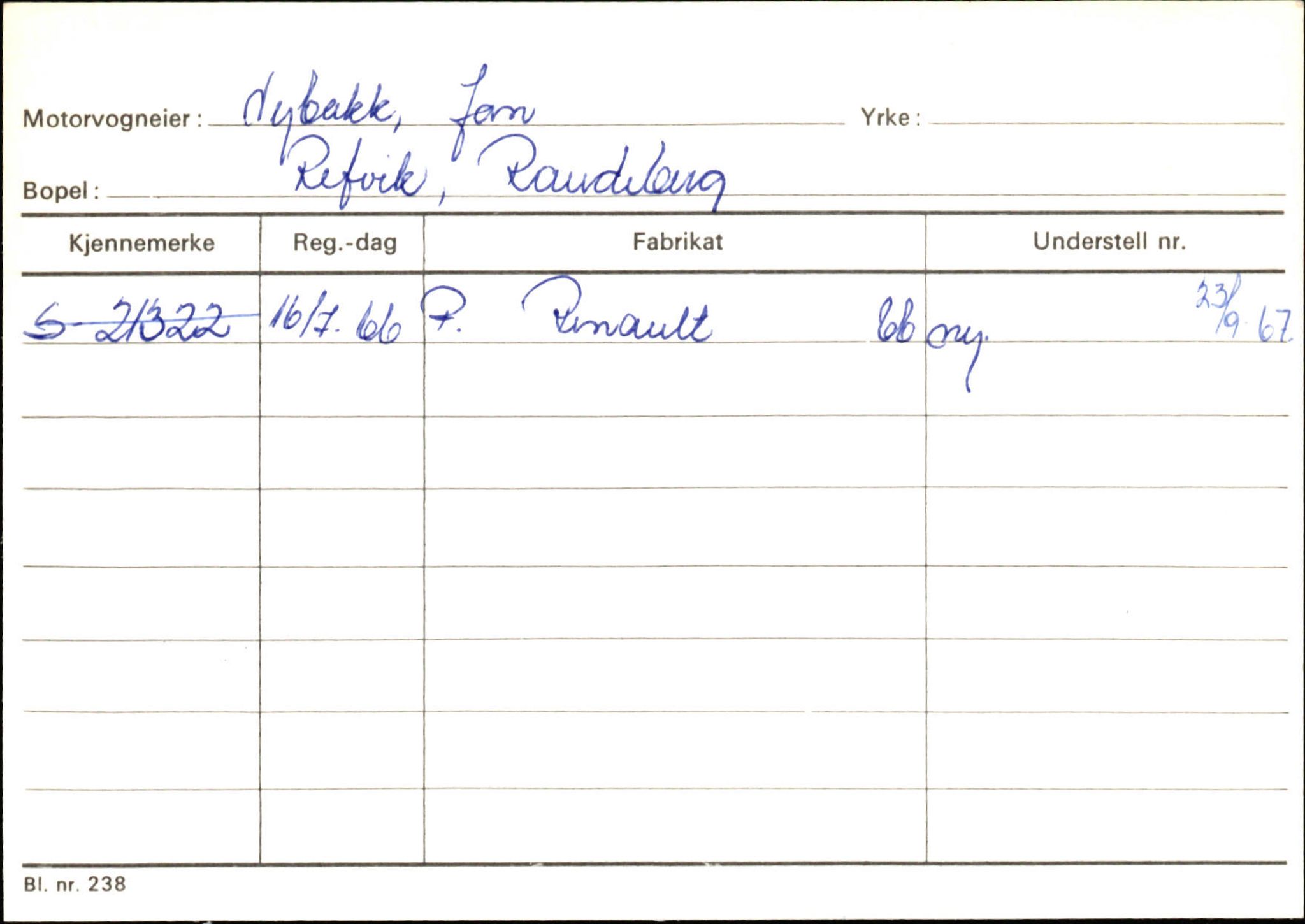 Statens vegvesen, Sogn og Fjordane vegkontor, SAB/A-5301/4/F/L0144: Registerkort Vågsøy A-R, 1945-1975, p. 2102