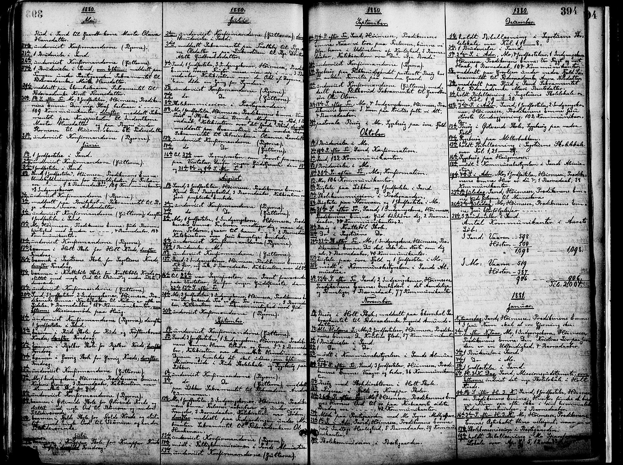 Nord-Odal prestekontor, AV/SAH-PREST-032/H/Ha/Haa/L0005: Parish register (official) no. 5, 1874-1885, p. 394