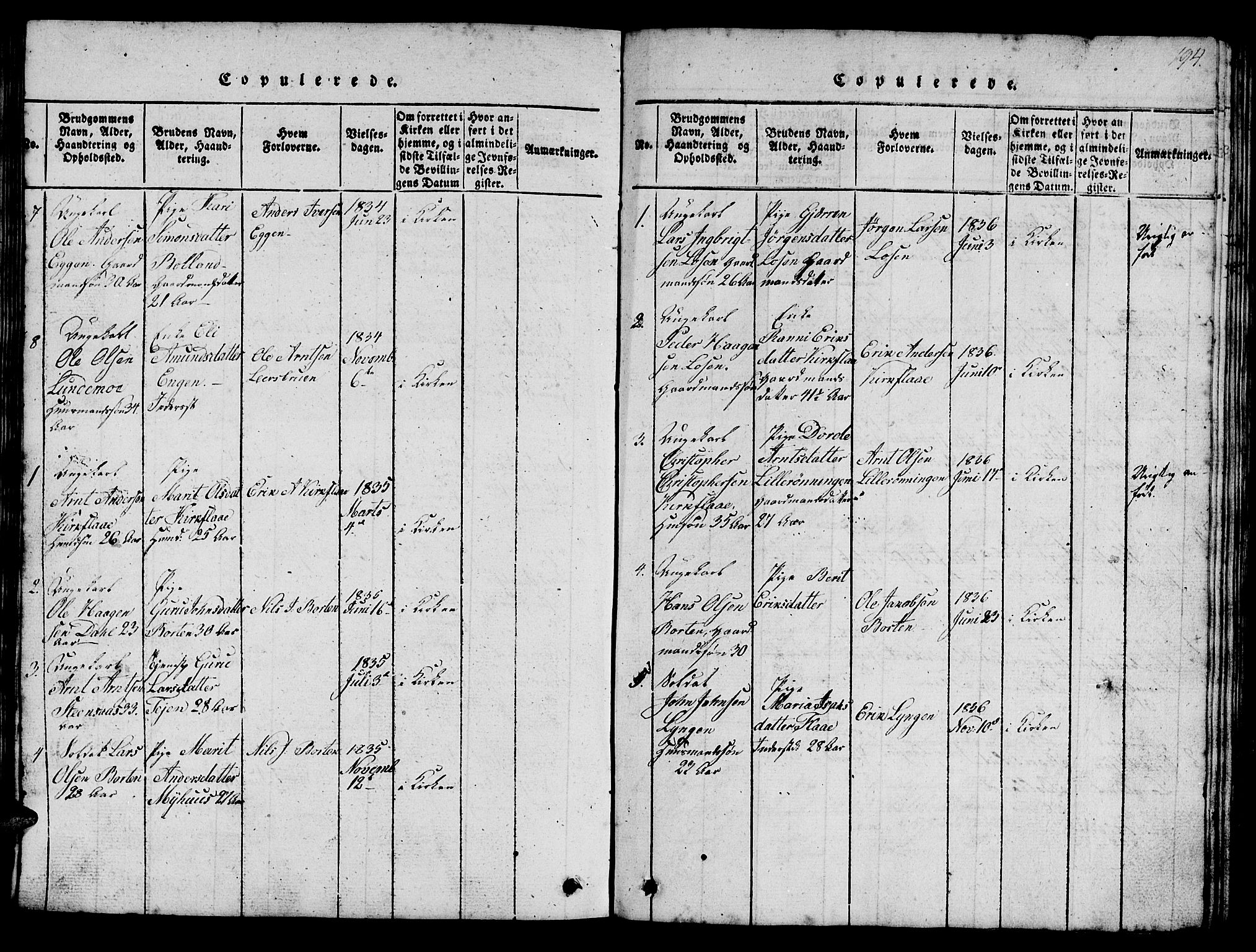 Ministerialprotokoller, klokkerbøker og fødselsregistre - Sør-Trøndelag, AV/SAT-A-1456/693/L1121: Parish register (copy) no. 693C02, 1816-1869, p. 194