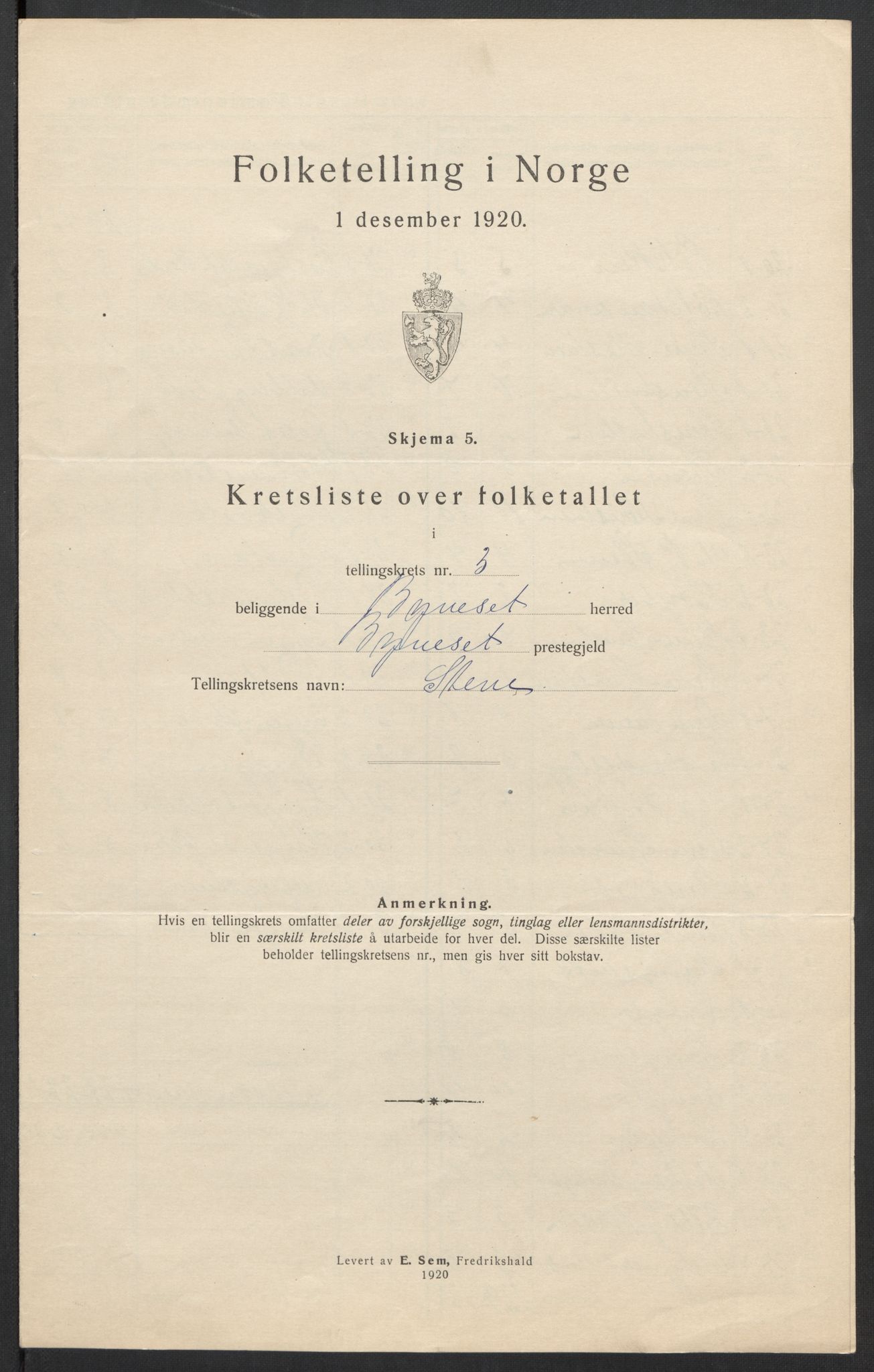 SAT, 1920 census for Byneset, 1920, p. 12