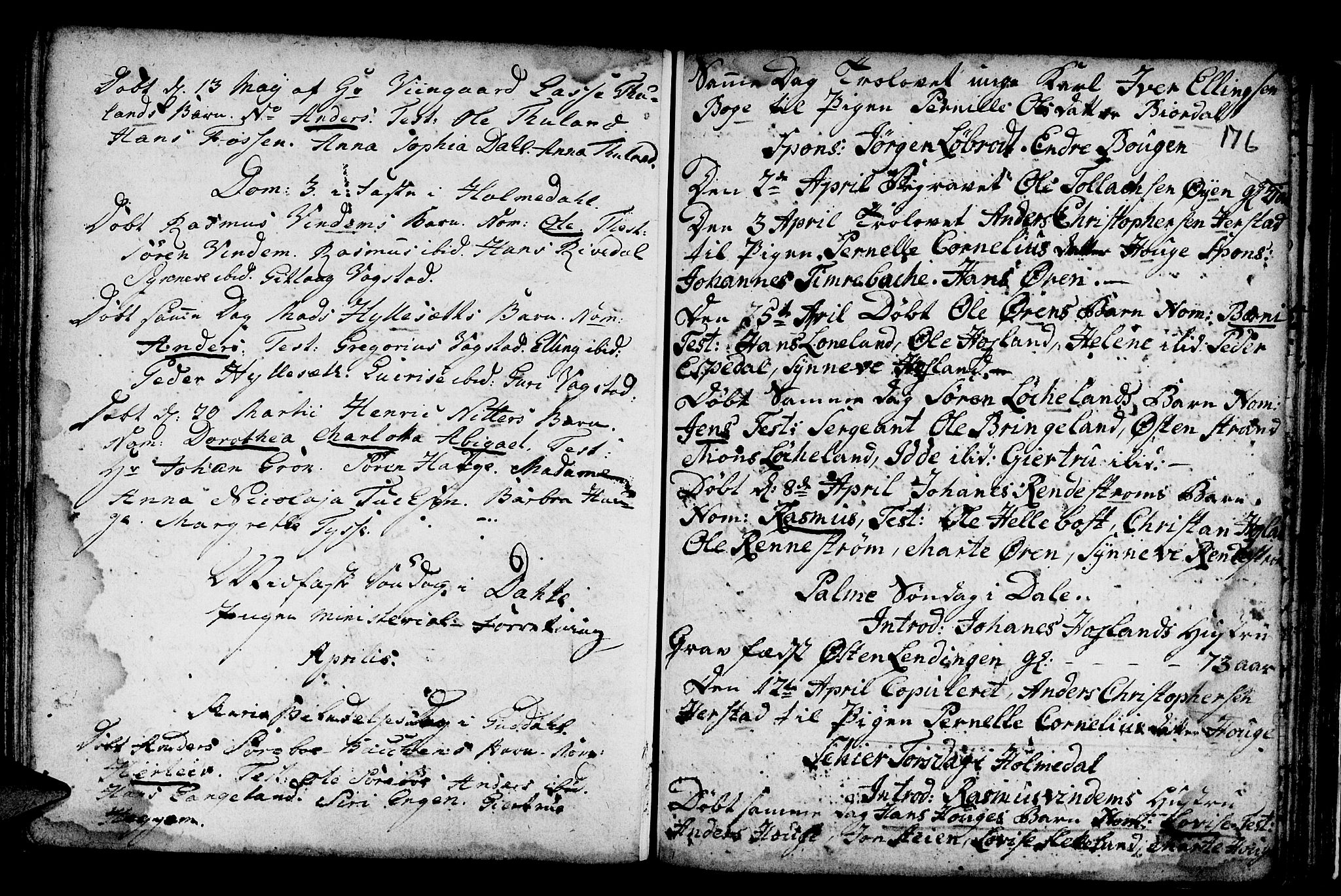 Fjaler sokneprestembete, SAB/A-79801/H/Haa/Haaa/L0001: Parish register (official) no. A 1, 1755-1778, p. 176