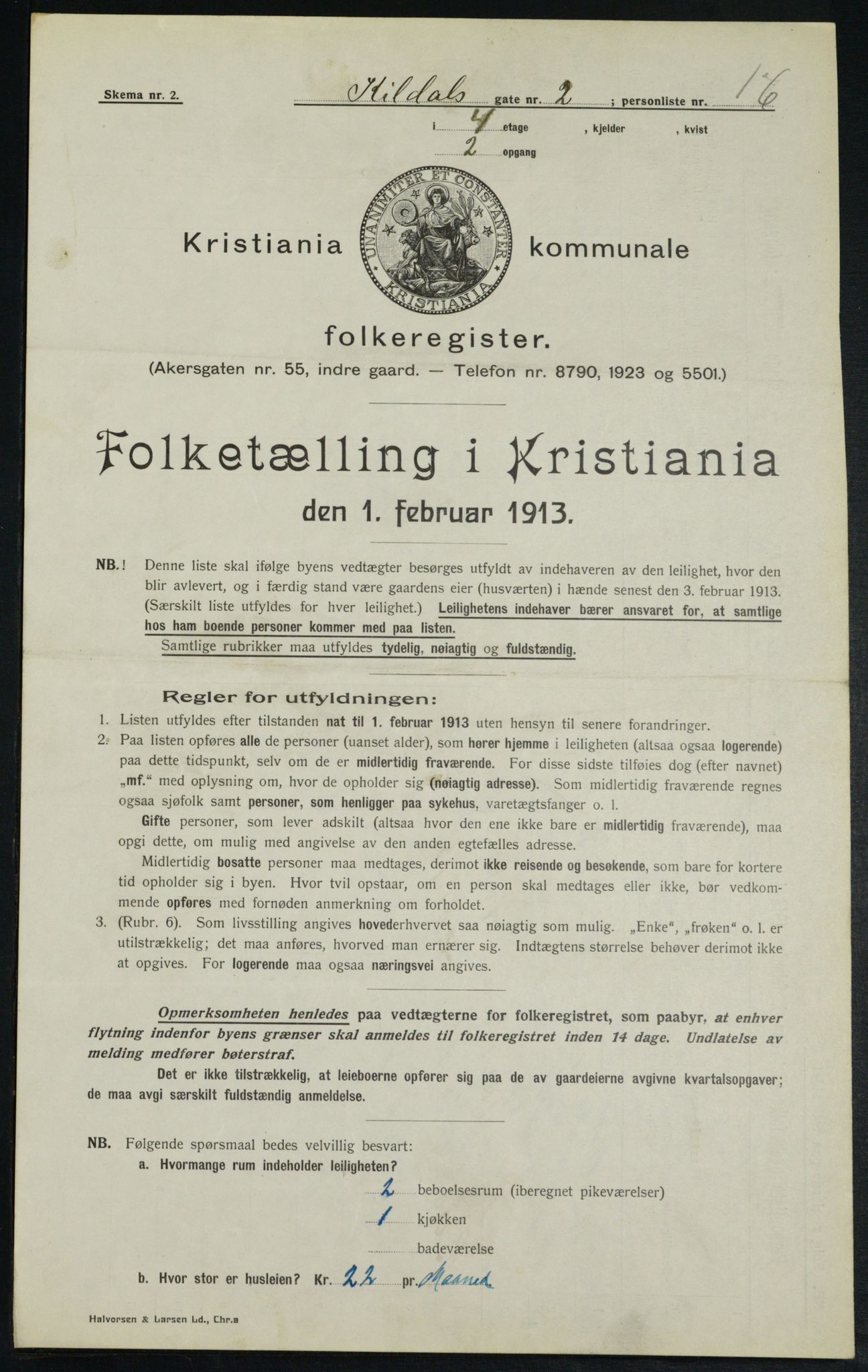 OBA, Municipal Census 1913 for Kristiania, 1913, p. 49260