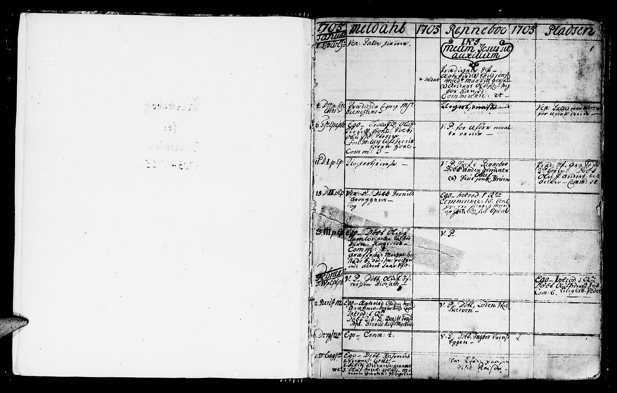 Ministerialprotokoller, klokkerbøker og fødselsregistre - Sør-Trøndelag, SAT/A-1456/672/L0849: Parish register (official) no. 672A02, 1705-1725, p. 1