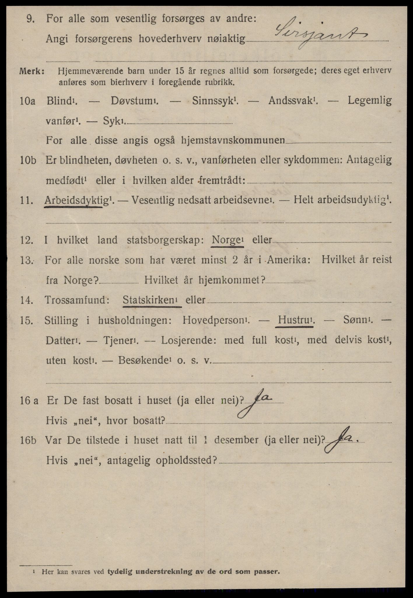 SAT, 1920 census for Brattvær, 1920, p. 1639