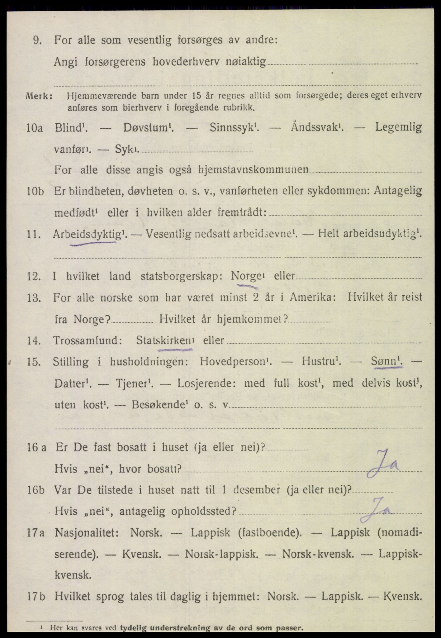 SAT, 1920 census for Overhalla, 1920, p. 965