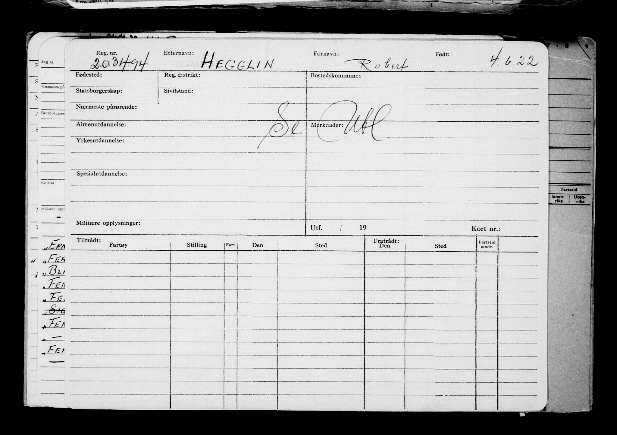 Direktoratet for sjømenn, AV/RA-S-3545/G/Gb/L0207: Hovedkort, 1922, p. 236