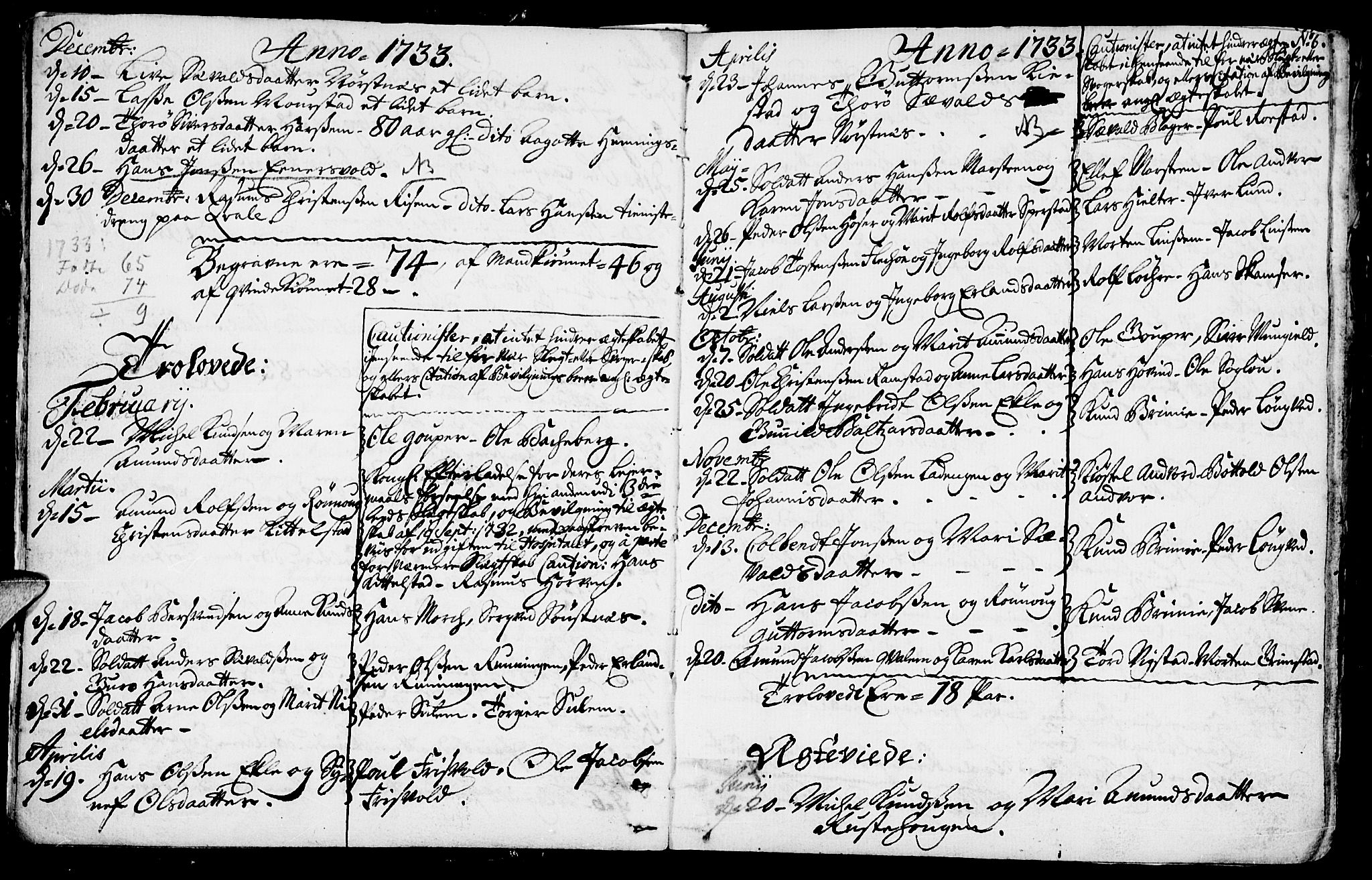 Lom prestekontor, SAH/PREST-070/K/L0001: Parish register (official) no. 1, 1733-1748, p. 6