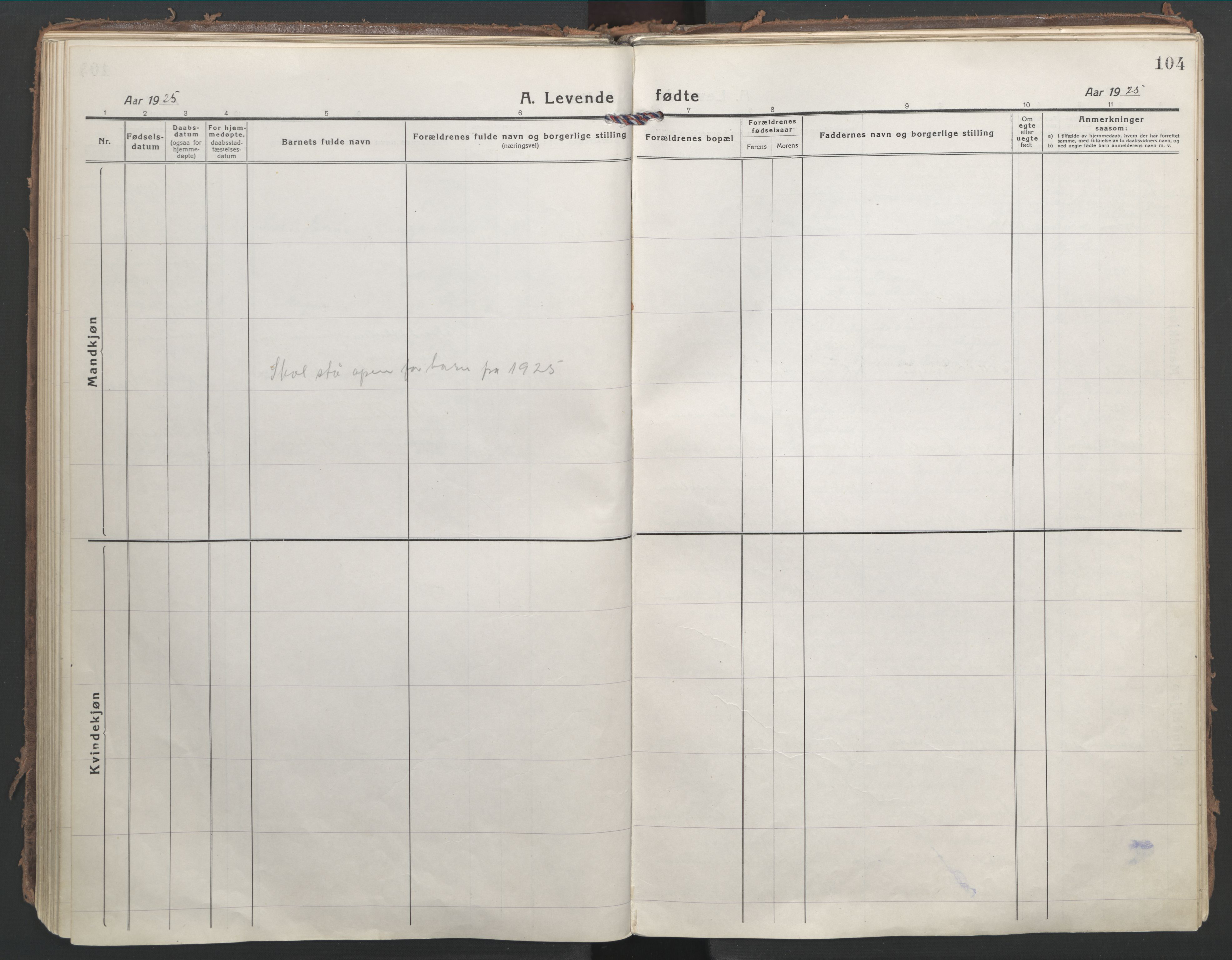 Ministerialprotokoller, klokkerbøker og fødselsregistre - Nordland, AV/SAT-A-1459/866/L0945: Parish register (official) no. 866A08, 1917-1935, p. 104