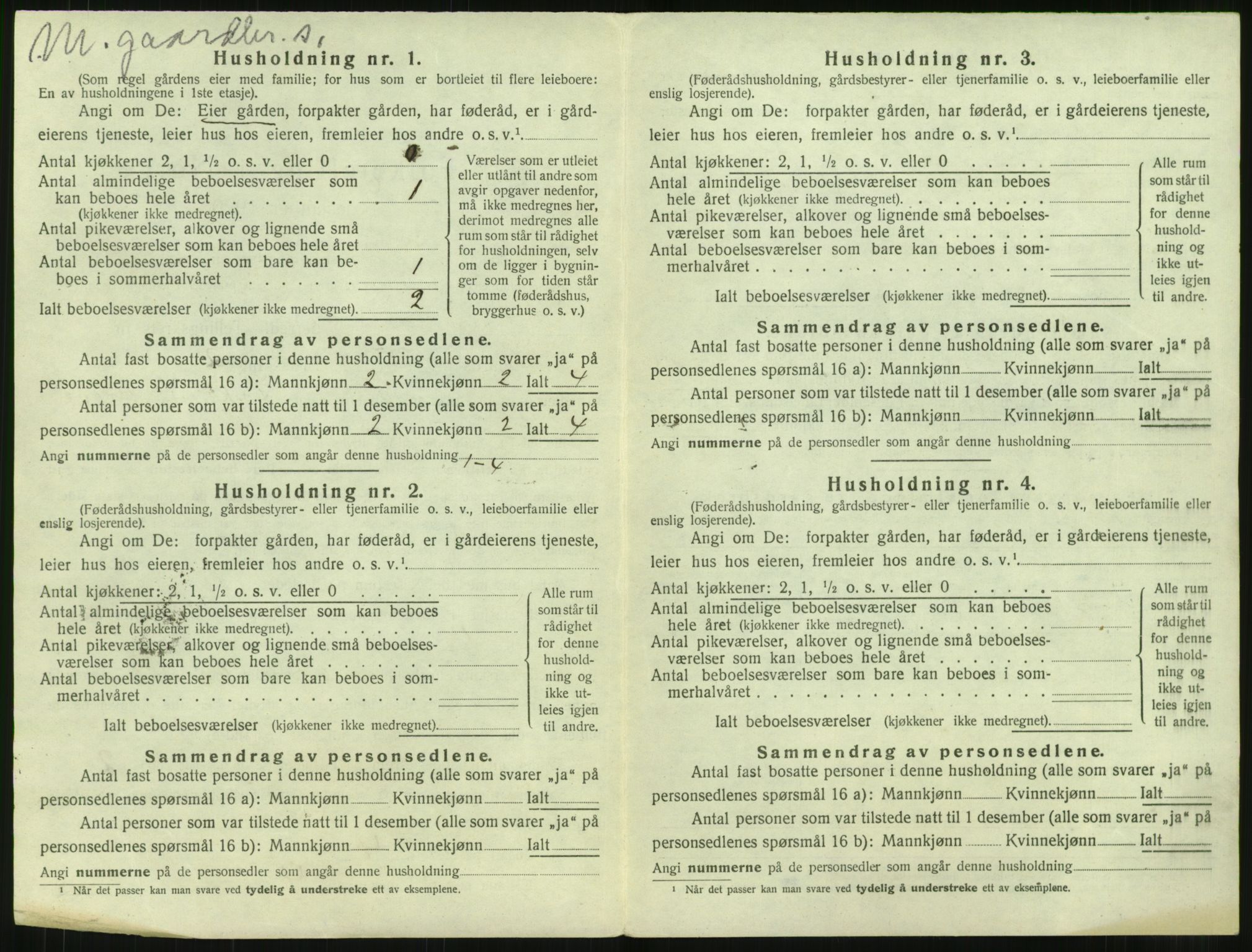 SAT, 1920 census for Vestnes, 1920, p. 46