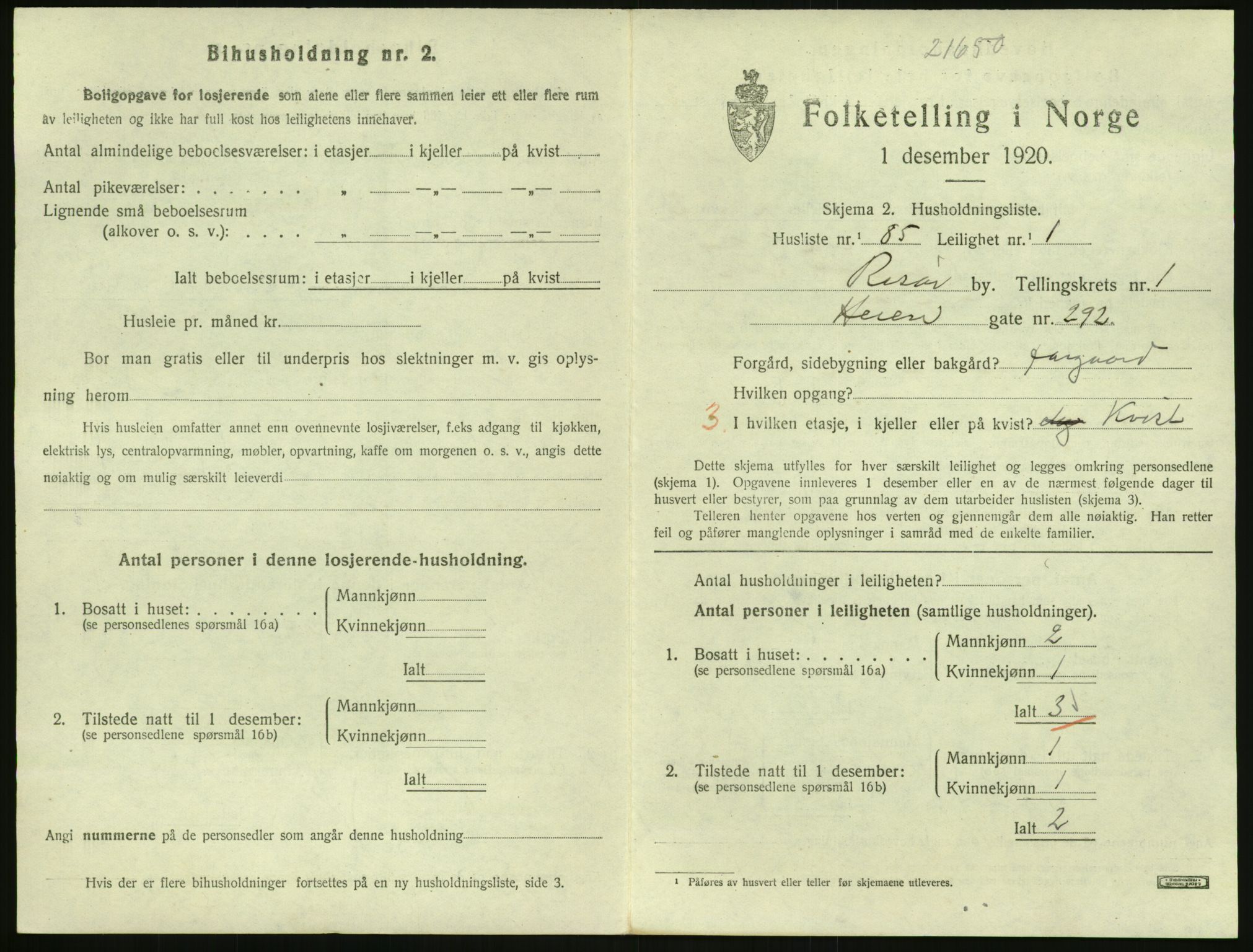 SAK, 1920 census for Risør, 1920, p. 1549