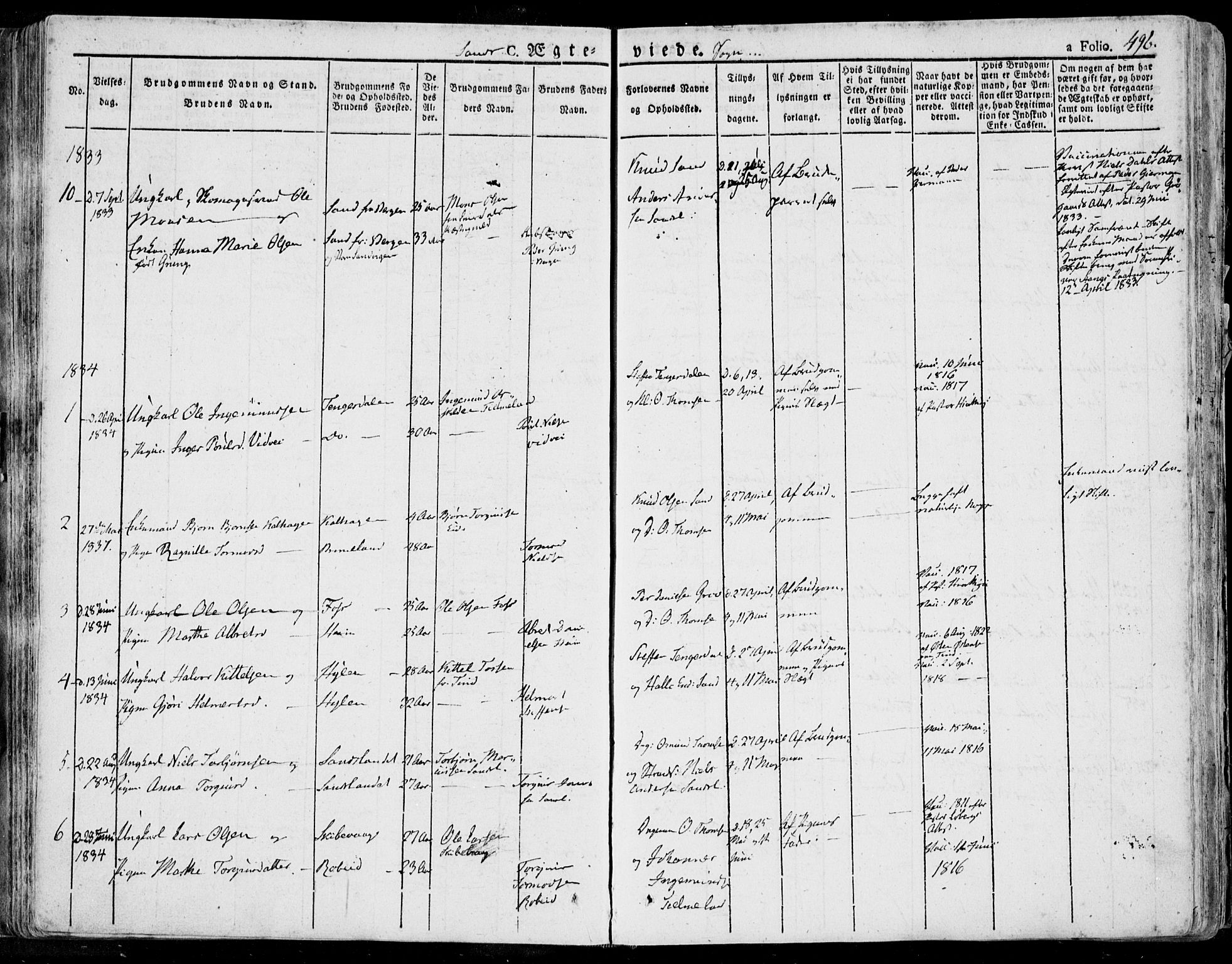 Jelsa sokneprestkontor, AV/SAST-A-101842/01/IV: Parish register (official) no. A 6.2, 1828-1853, p. 496