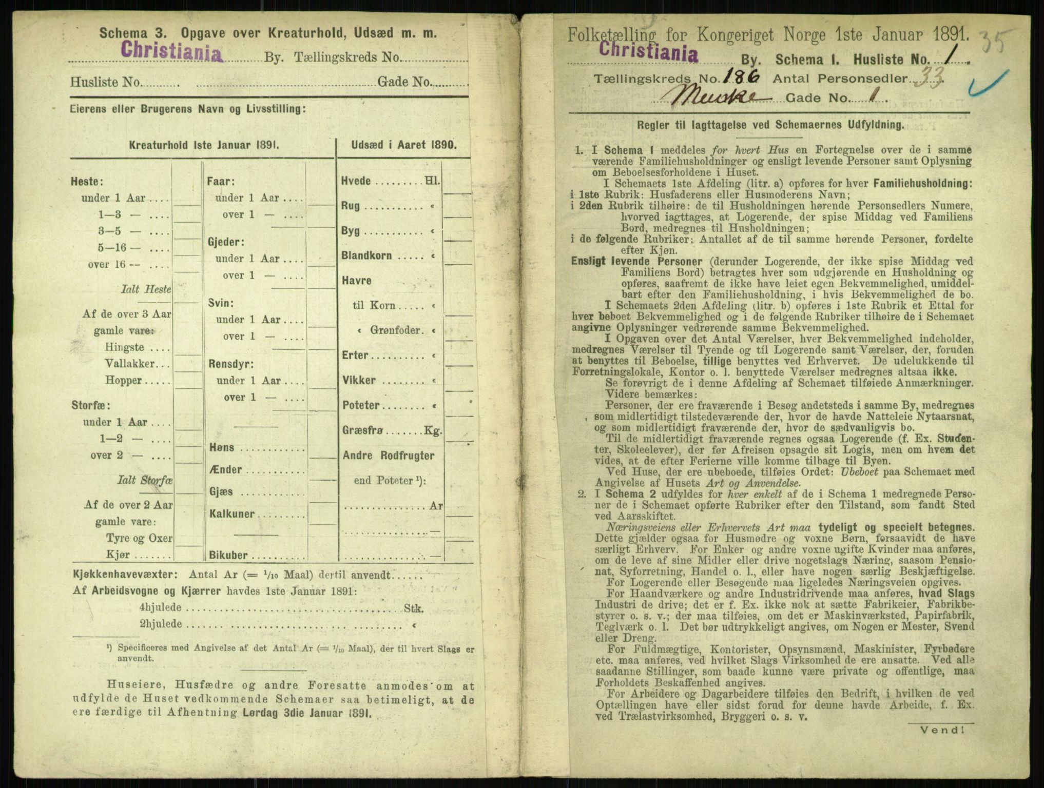 RA, 1891 census for 0301 Kristiania, 1891, p. 111330