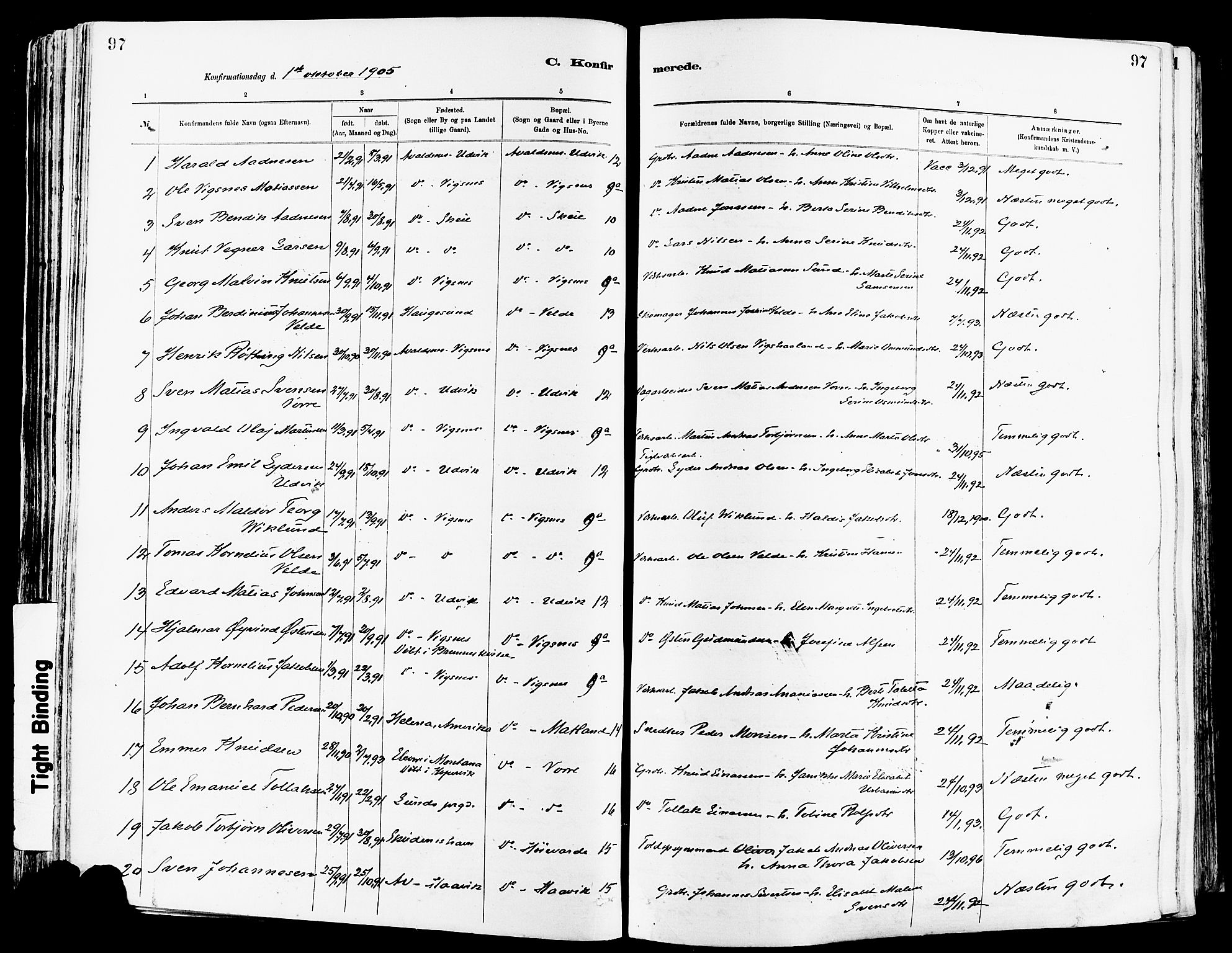 Avaldsnes sokneprestkontor, AV/SAST-A -101851/H/Ha/Haa/L0015: Parish register (official) no. A 15, 1880-1906, p. 97