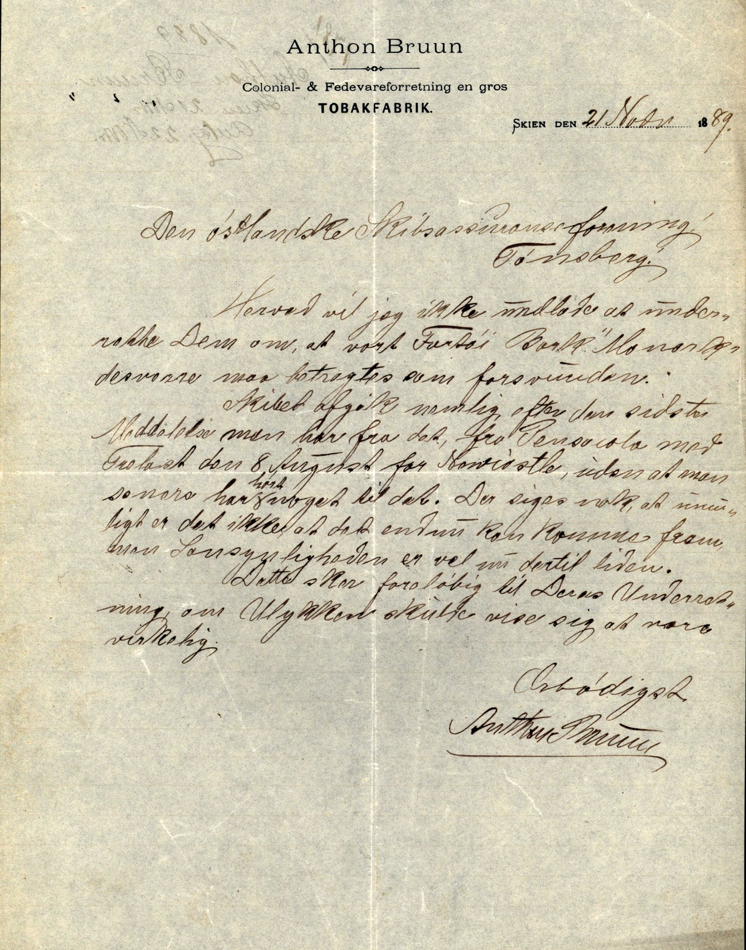 Pa 63 - Østlandske skibsassuranceforening, VEMU/A-1079/G/Ga/L0024/0001: Havaridokumenter / Norrøna, Phønic, Monark, Johan Dahll, Josephine, 1889, p. 42