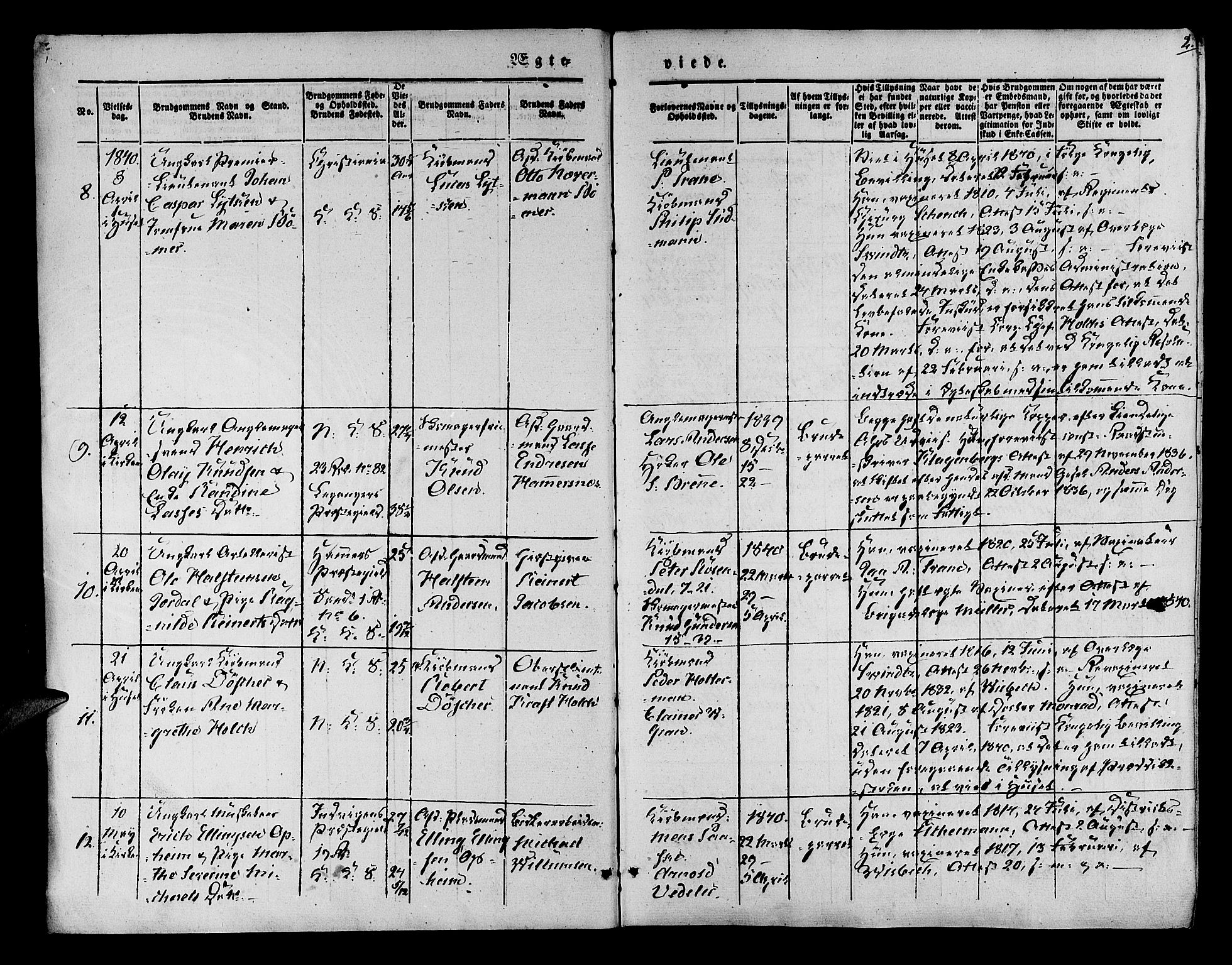 Korskirken sokneprestembete, SAB/A-76101/H/Hab: Parish register (copy) no. D 1, 1840-1867, p. 2