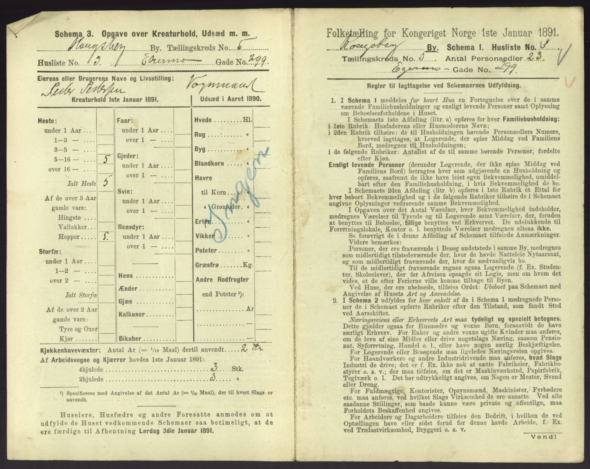 RA, 1891 census for 0604 Kongsberg, 1891, p. 753