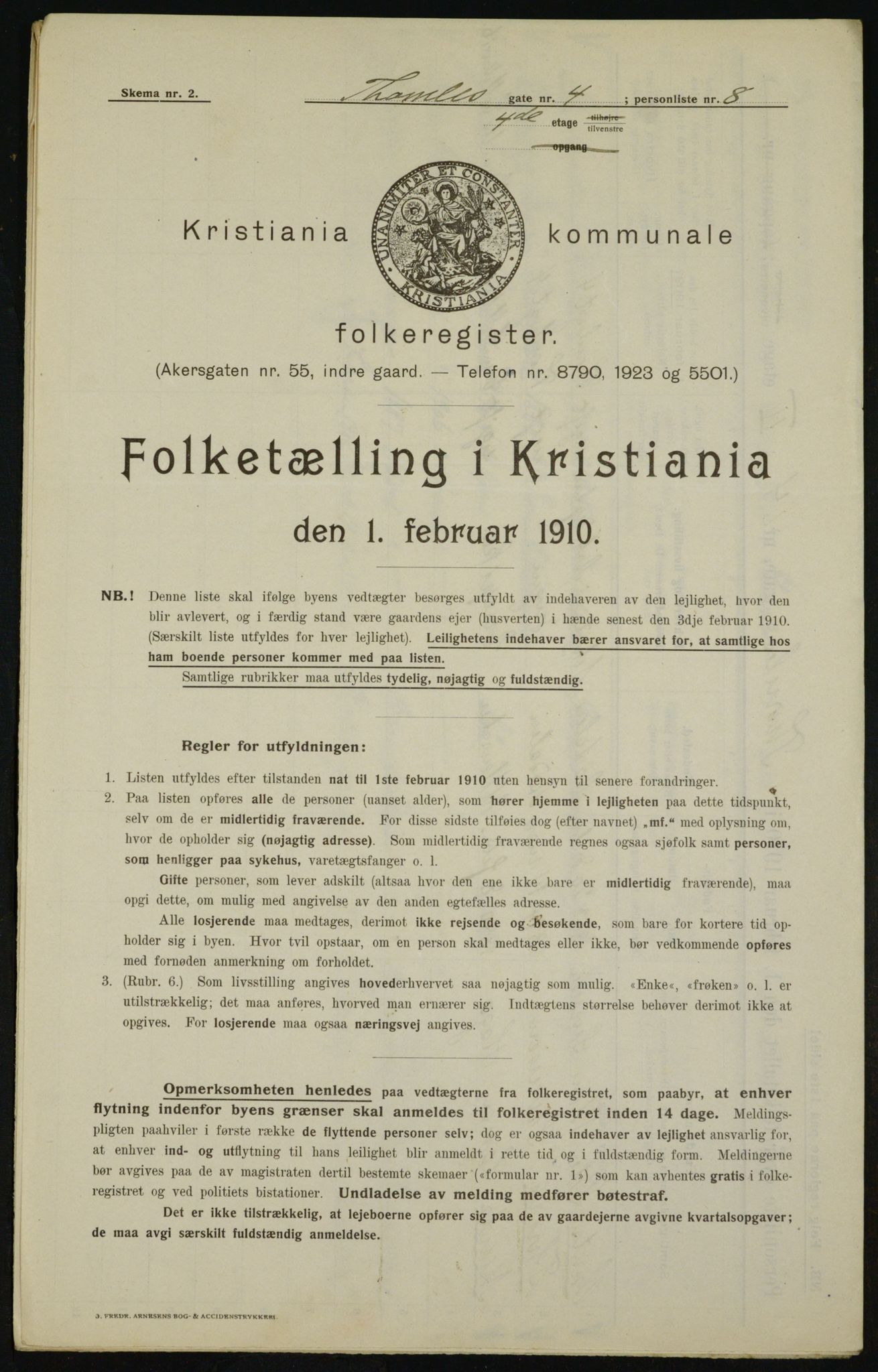OBA, Municipal Census 1910 for Kristiania, 1910, p. 103671