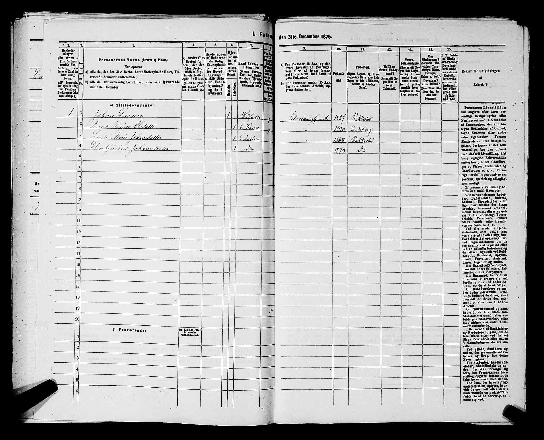 RA, 1875 census for 0128P Rakkestad, 1875, p. 593