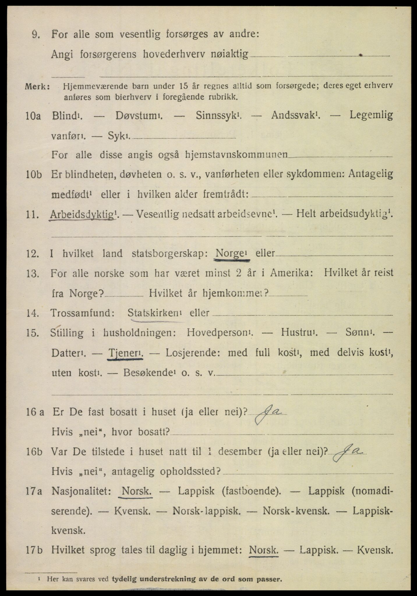 SAT, 1920 census for Vågan, 1920, p. 3042