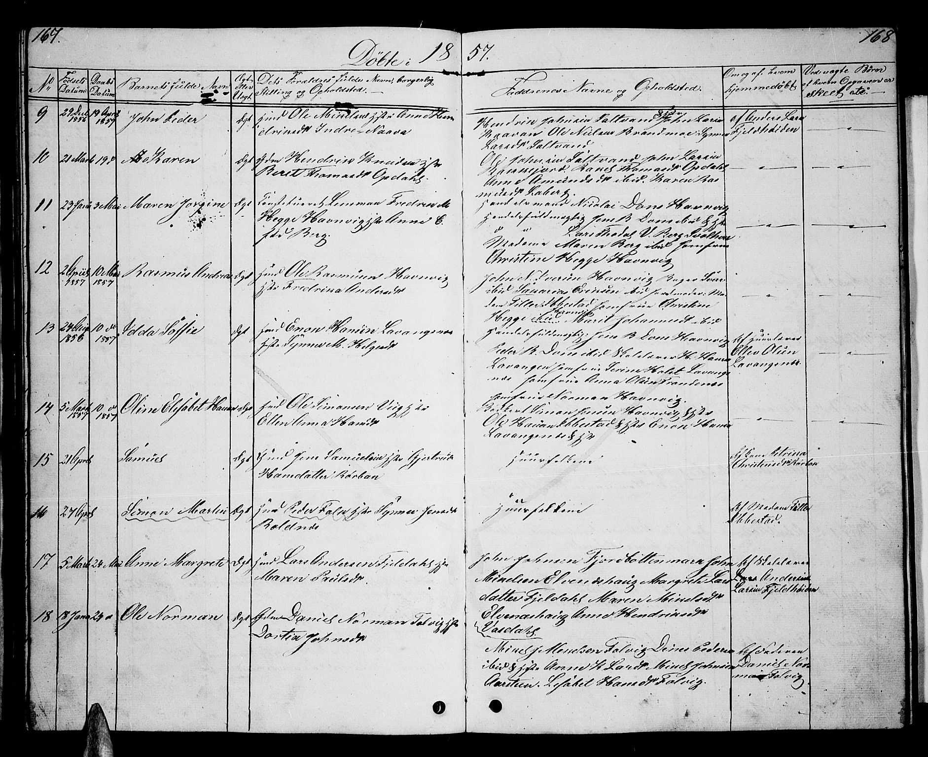 Ibestad sokneprestembete, AV/SATØ-S-0077/H/Ha/Hab/L0004klokker: Parish register (copy) no. 4, 1852-1860, p. 167-168