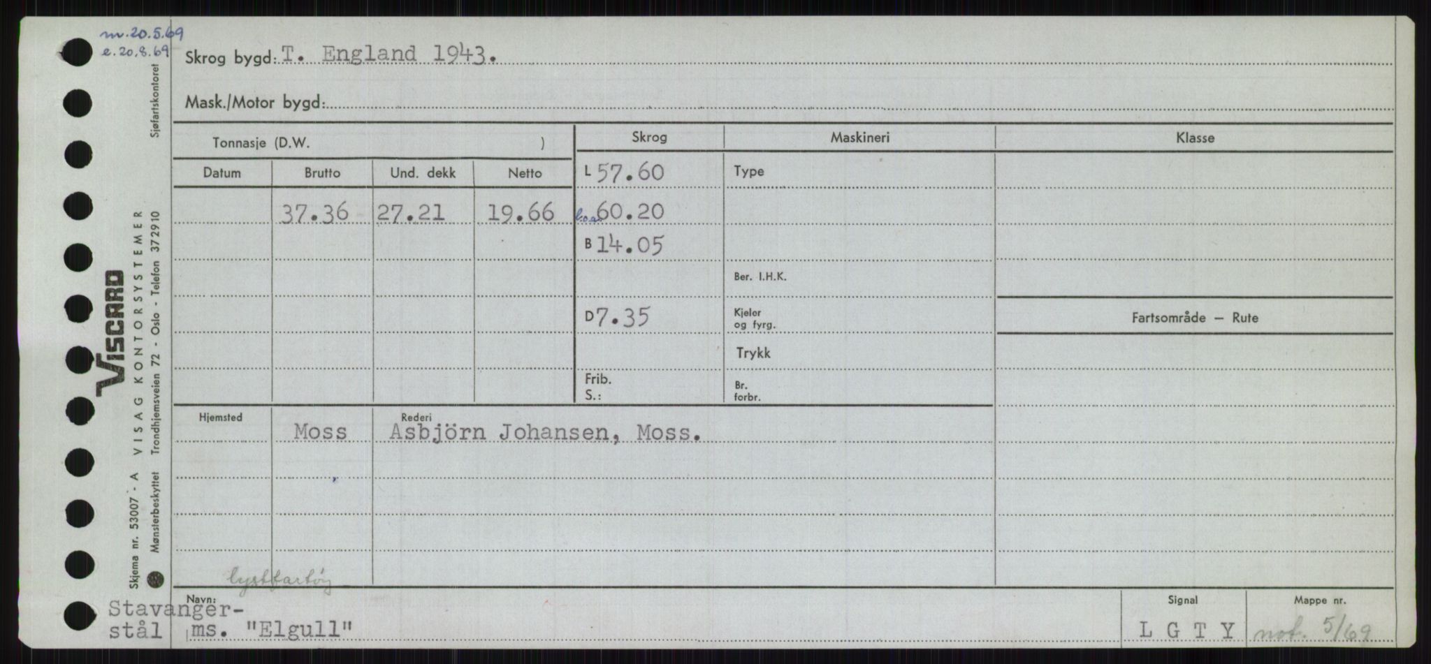 Sjøfartsdirektoratet med forløpere, Skipsmålingen, RA/S-1627/H/Ha/L0002/0001: Fartøy, Eik-Hill / Fartøy, Eik-F, p. 83