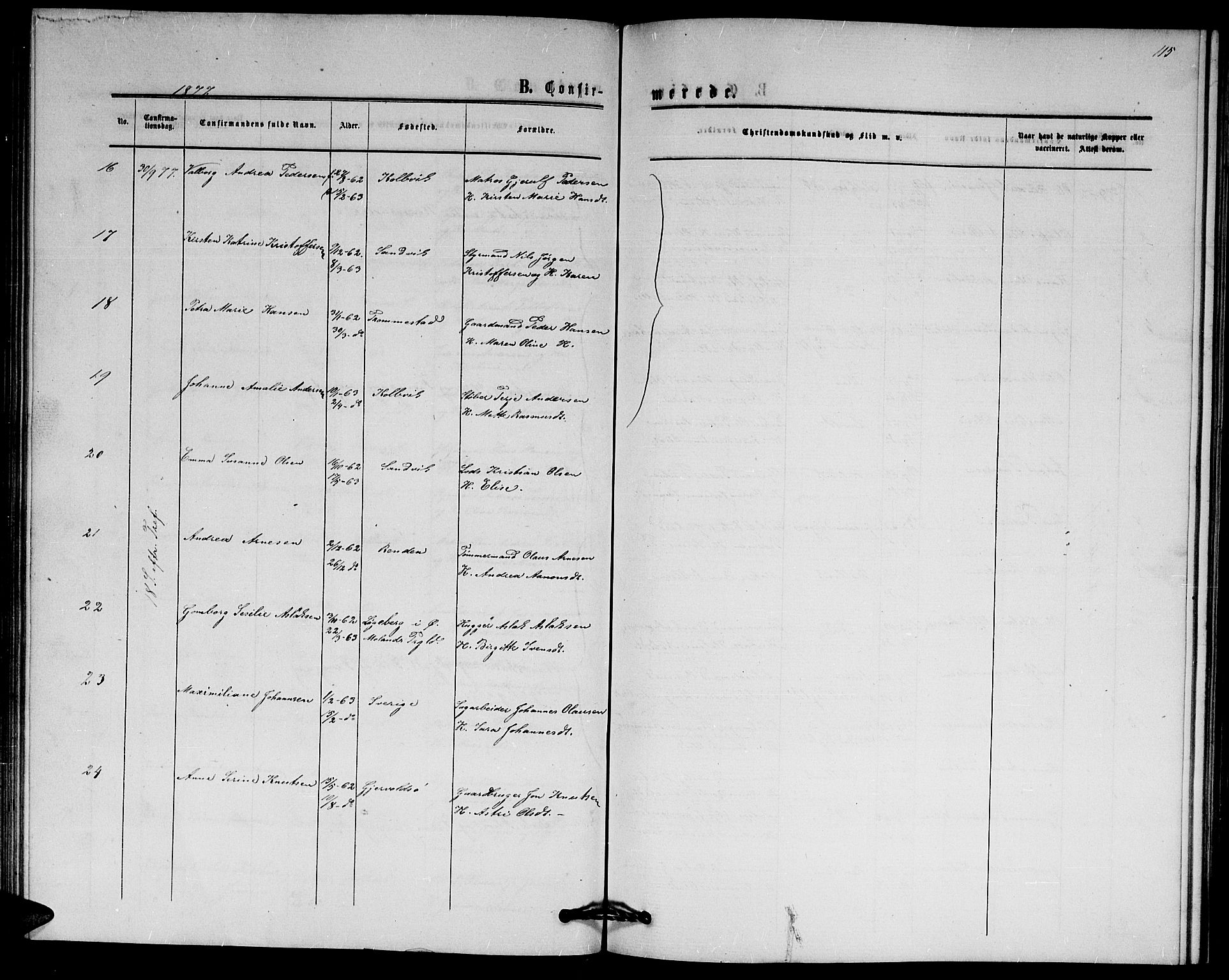 Hisøy sokneprestkontor, AV/SAK-1111-0020/F/Fb/L0002: Parish register (copy) no. B 2, 1873-1885, p. 115
