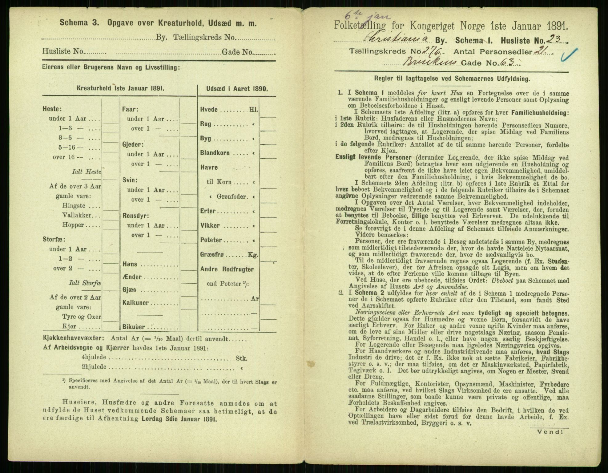 RA, 1891 census for 0301 Kristiania, 1891, p. 167488