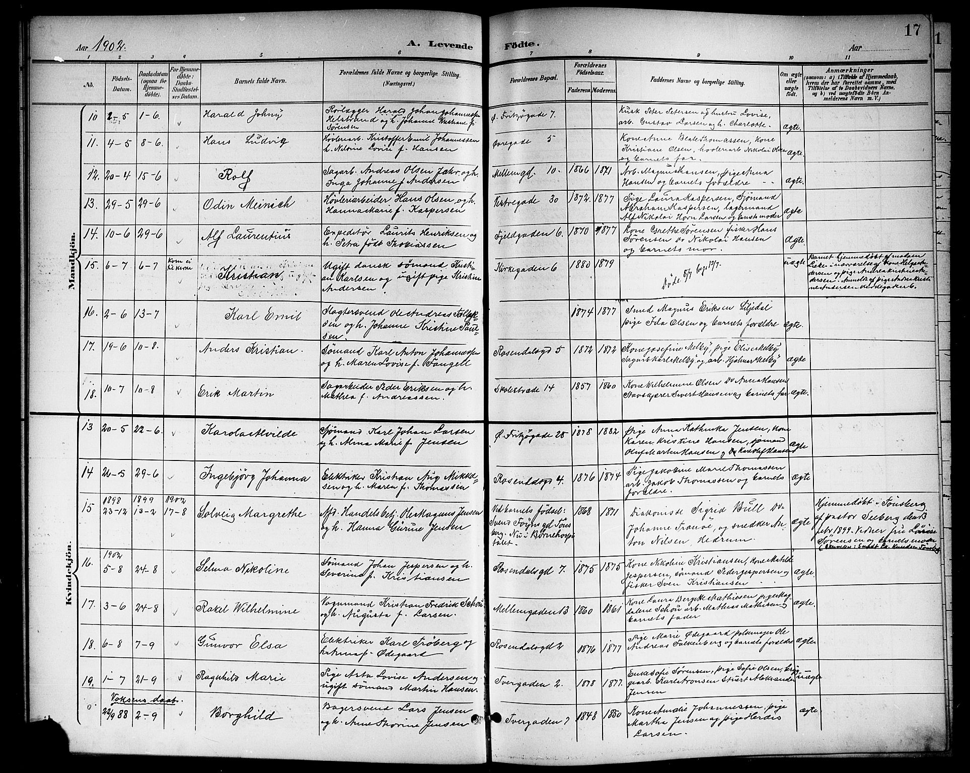 Larvik kirkebøker, SAKO/A-352/G/Gb/L0004: Parish register (copy) no. II 4, 1899-1919, p. 17
