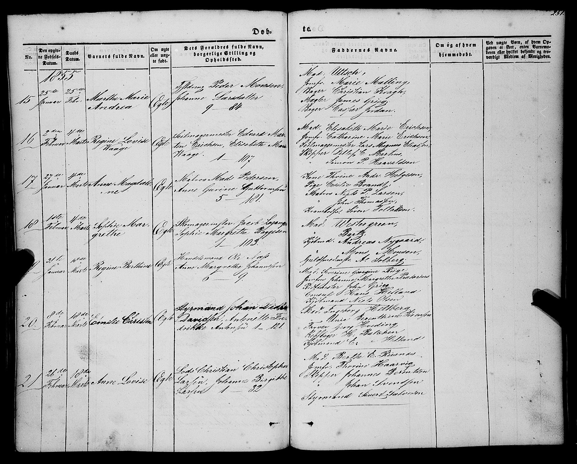 Nykirken Sokneprestembete, AV/SAB-A-77101/H/Haa/L0014: Parish register (official) no. B 1, 1844-1858, p. 251