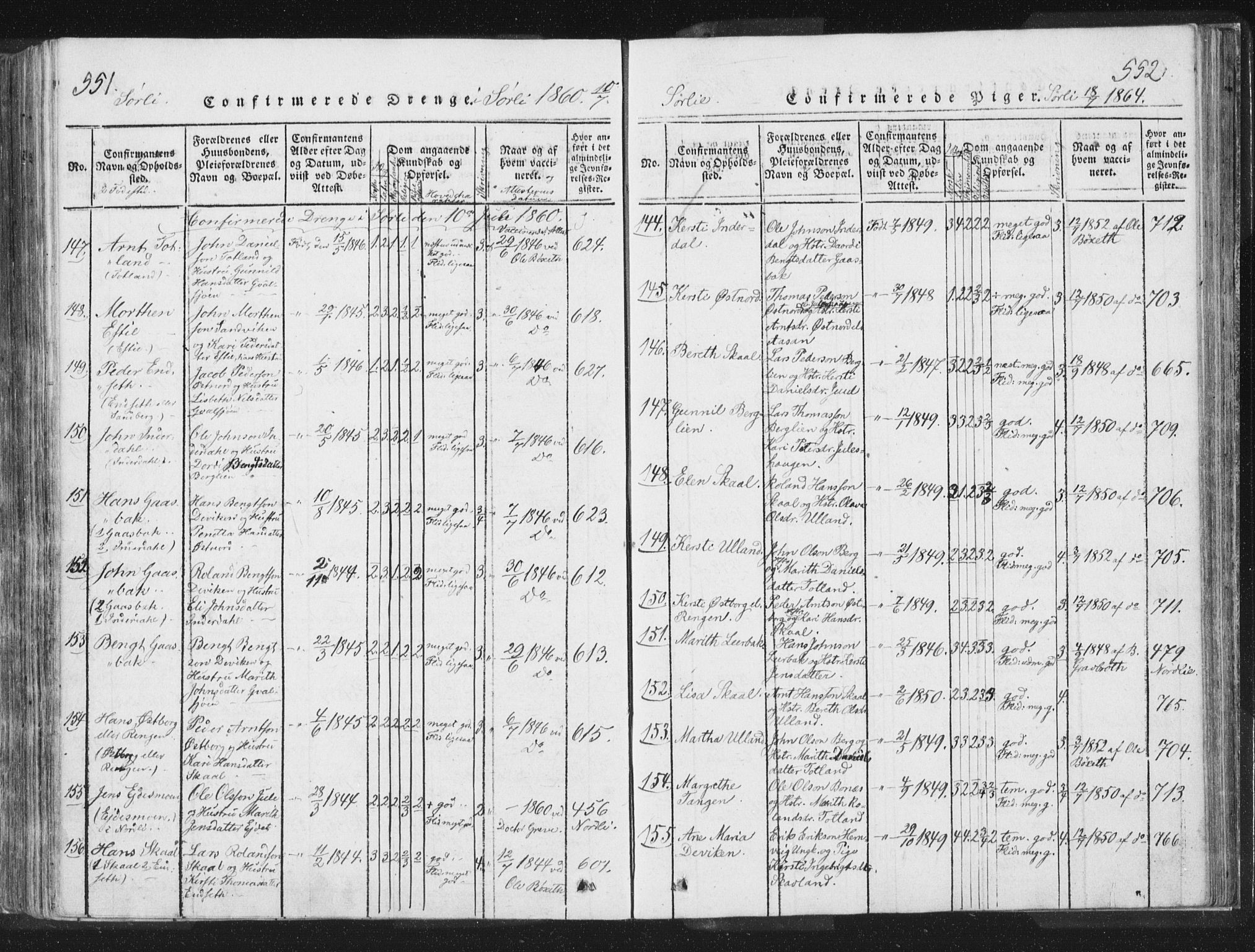 Ministerialprotokoller, klokkerbøker og fødselsregistre - Nord-Trøndelag, SAT/A-1458/755/L0491: Parish register (official) no. 755A01 /2, 1817-1864, p. 551-552