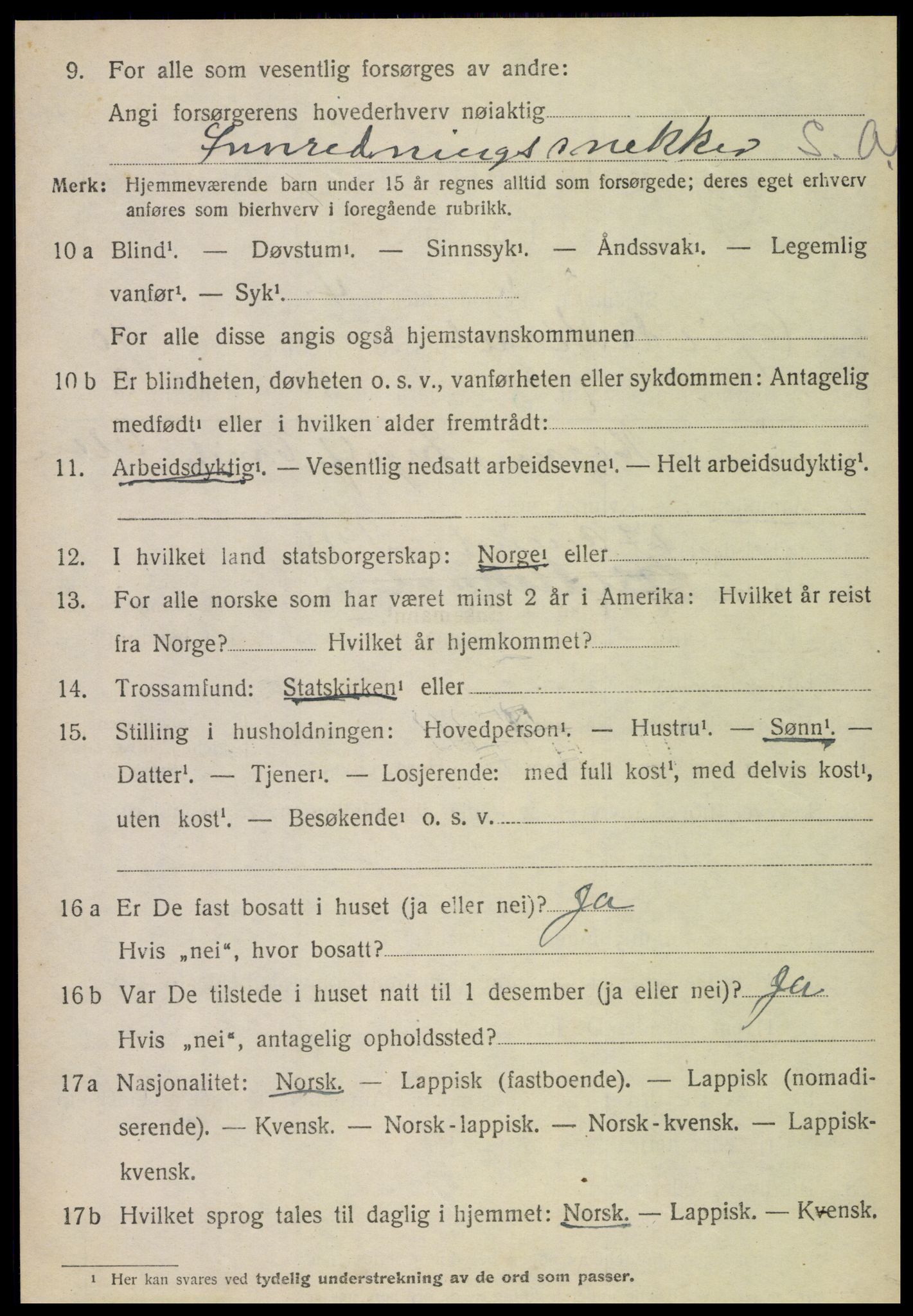 SAT, 1920 census for Gildeskål, 1920, p. 6147