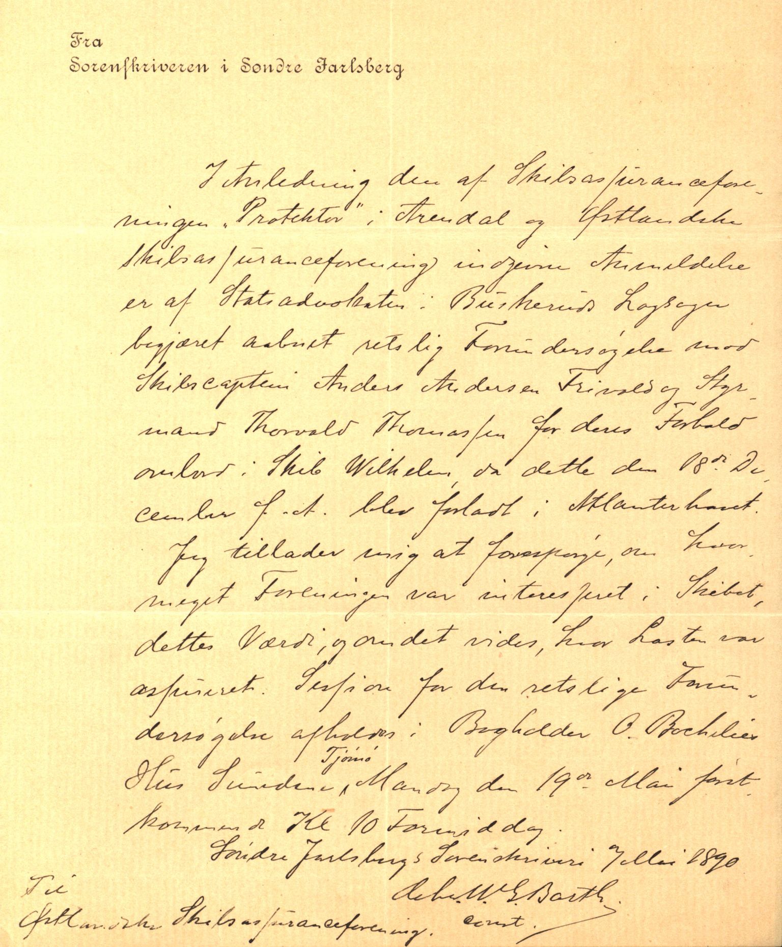 Pa 63 - Østlandske skibsassuranceforening, VEMU/A-1079/G/Ga/L0023/0008: Havaridokumenter / Immanuel, Wilhelm, Tobine, Diaz, Esmeralda, Tjømø, 1889, p. 25