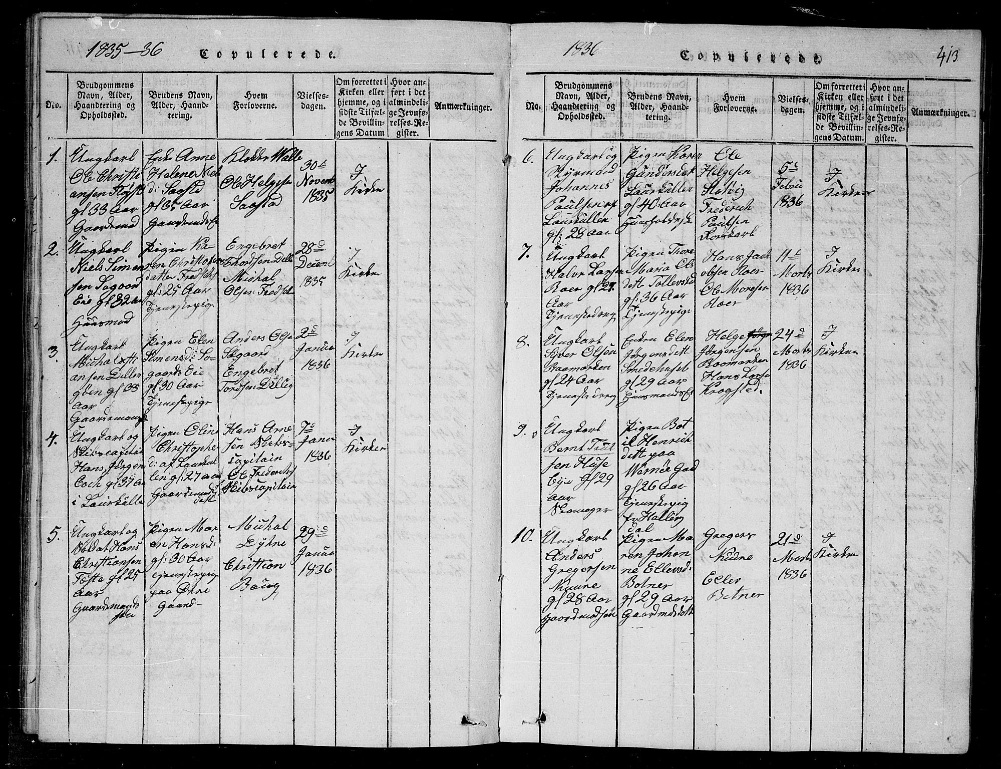 Rygge prestekontor Kirkebøker, SAO/A-10084b/G/Ga/L0001: Parish register (copy) no. 1, 1814-1871, p. 412-413